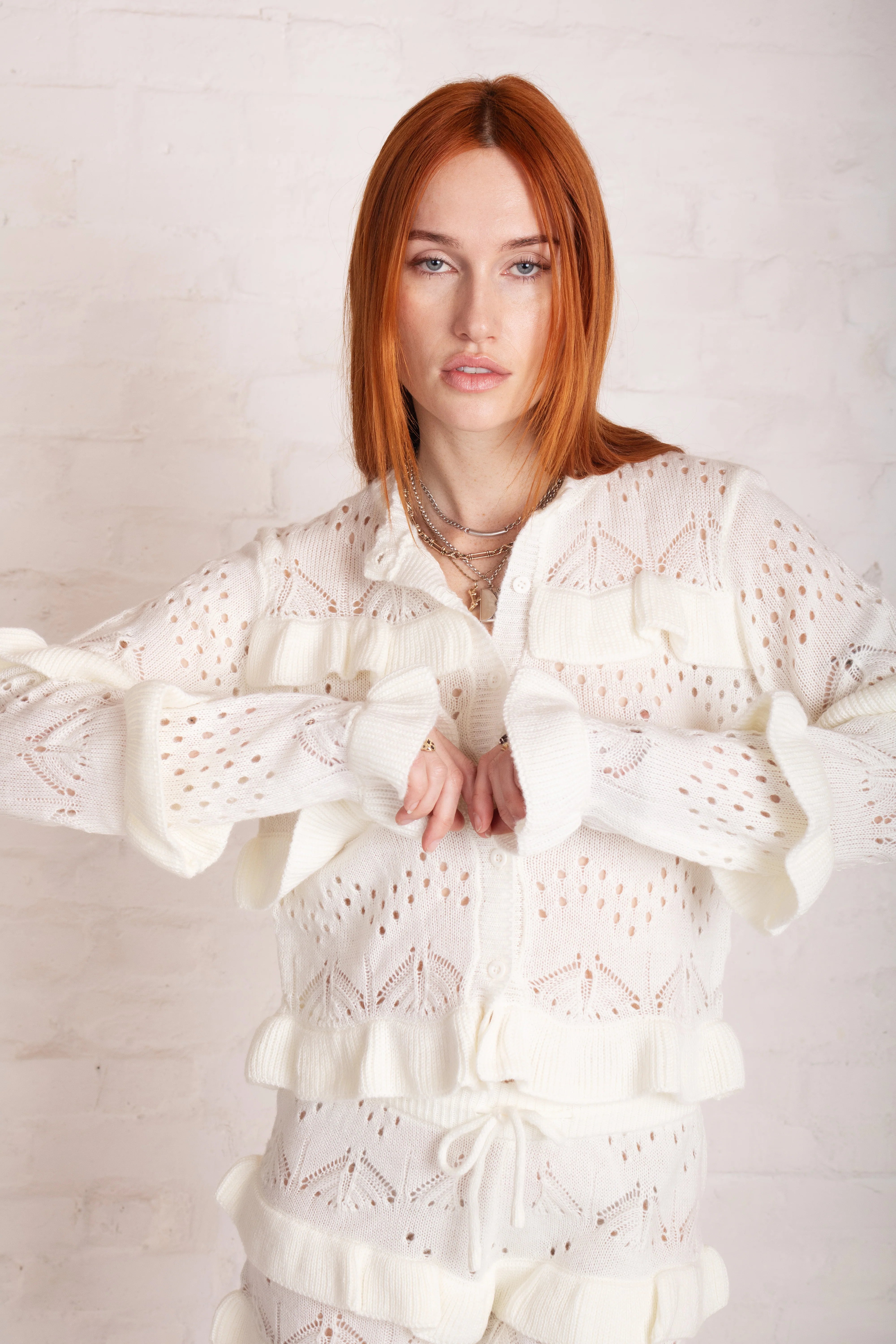 DELICATE POINTELLE FRILL CARDIGAN  - VIA THE RAGGED PRIEST | Only €99 | NOW AVAILABLE TO SHOP at IAMINHATELOVE