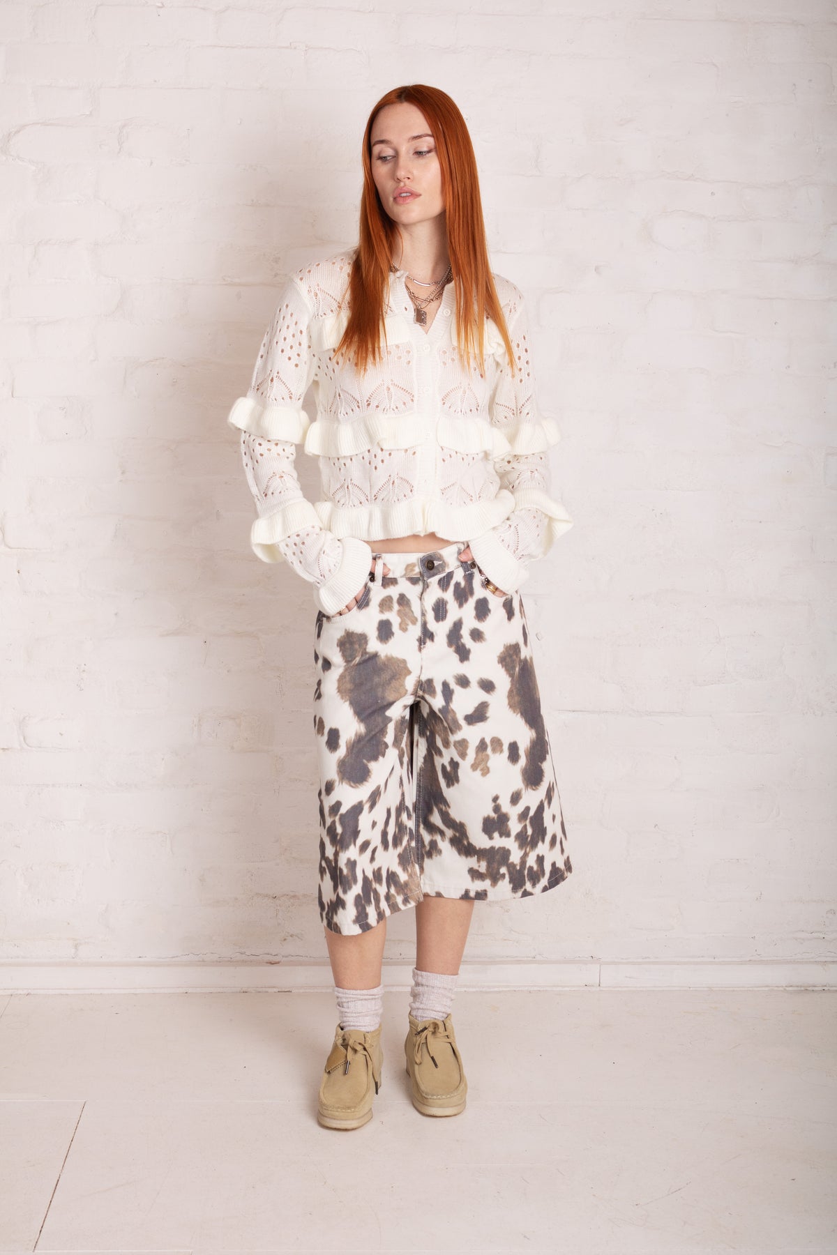 THE HIDE COW PRINT RELEASE JORTS  - VIA THE RAGGED PRIEST | Only €97 | NOW AVAILABLE TO SHOP at IAMINHATELOVE