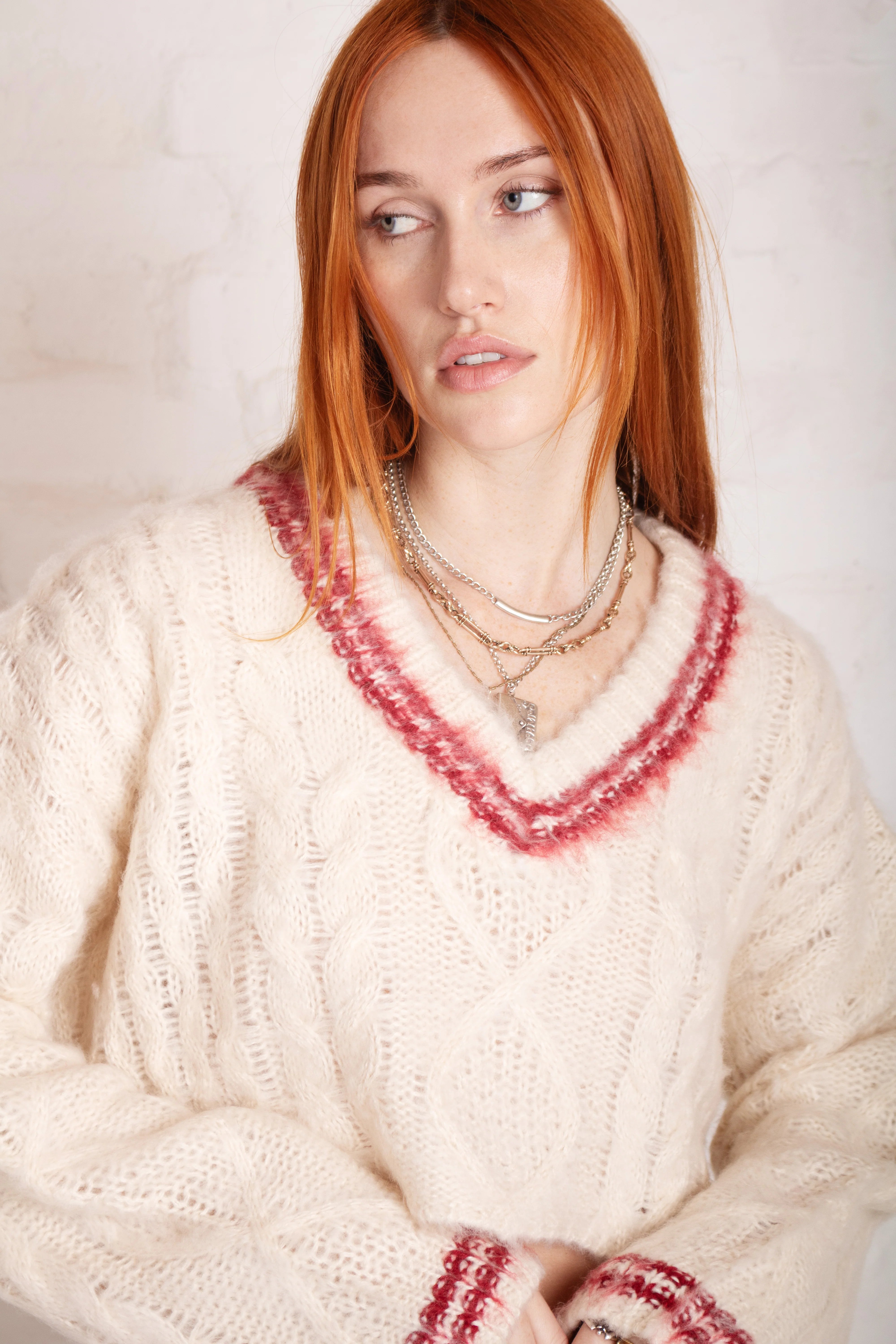 LOAD VARSITY CROP CABLE KNIT  - VIA THE RAGGED PRIEST | Only €84 | NOW AVAILABLE TO SHOP at IAMINHATELOVE