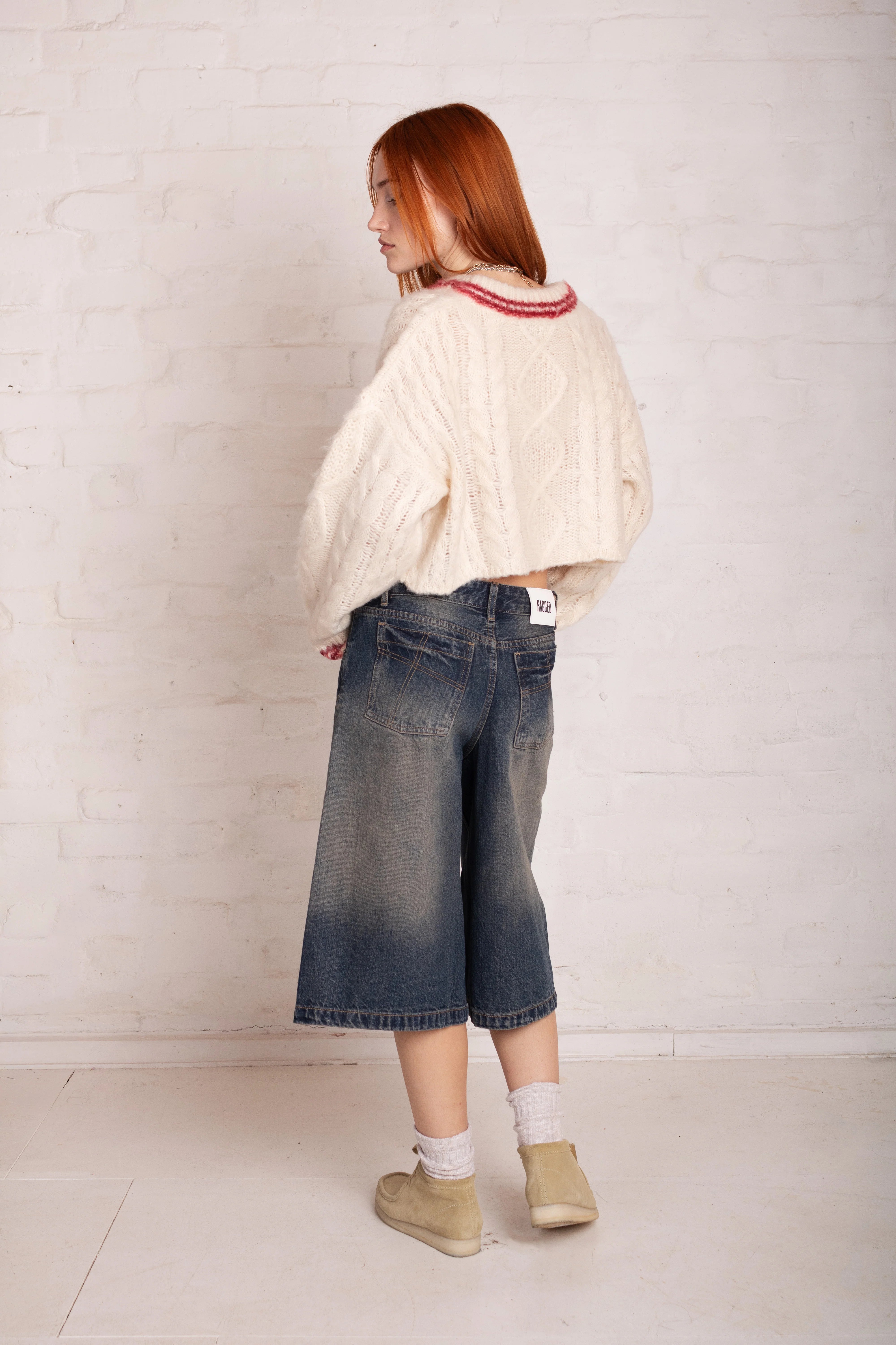 LOAD VARSITY CROP CABLE KNIT  - VIA THE RAGGED PRIEST | Only €84 | NOW AVAILABLE TO SHOP at IAMINHATELOVE