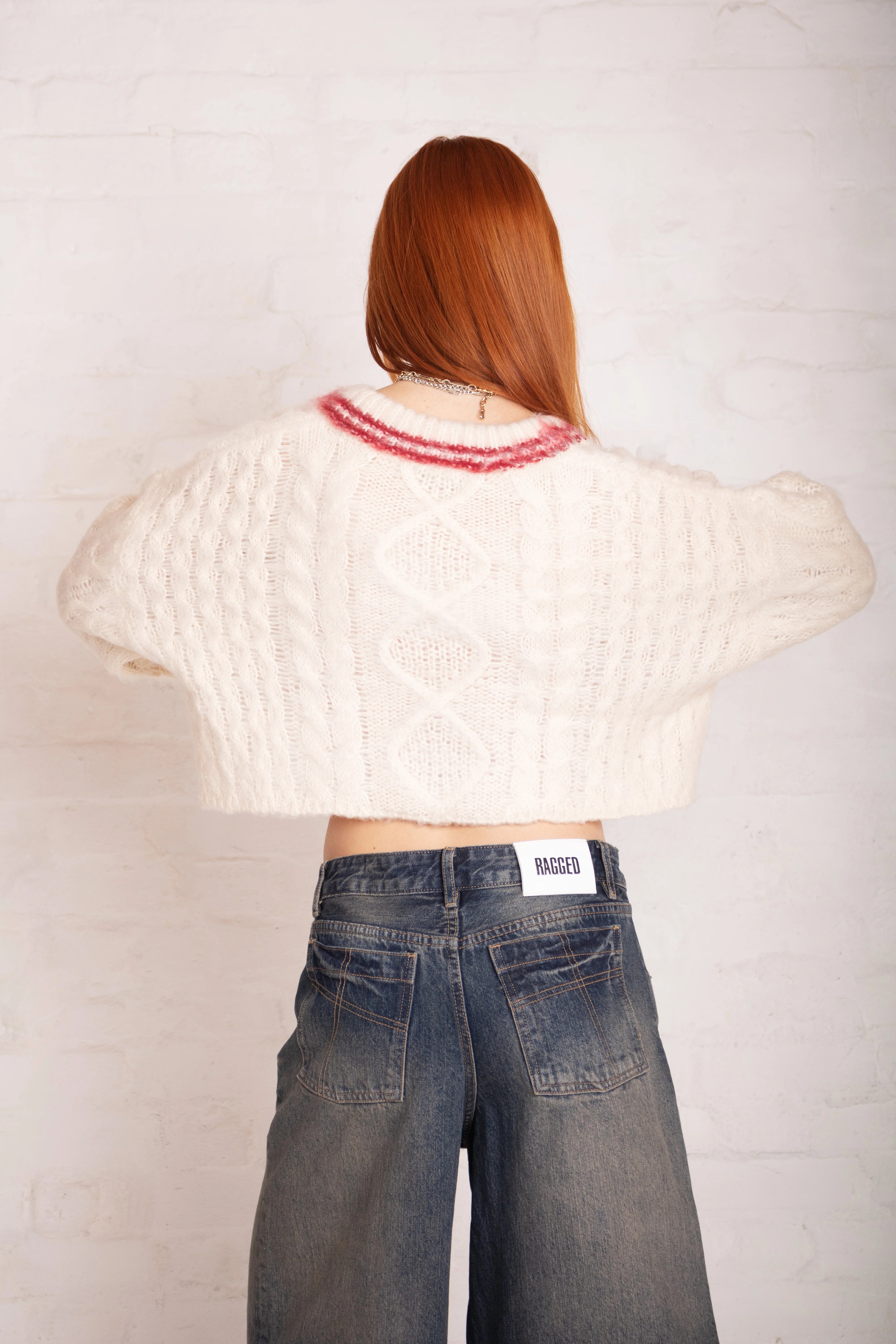 LOAD VARSITY CROP CABLE KNIT  - VIA THE RAGGED PRIEST | Only €84 | NOW AVAILABLE TO SHOP at IAMINHATELOVE