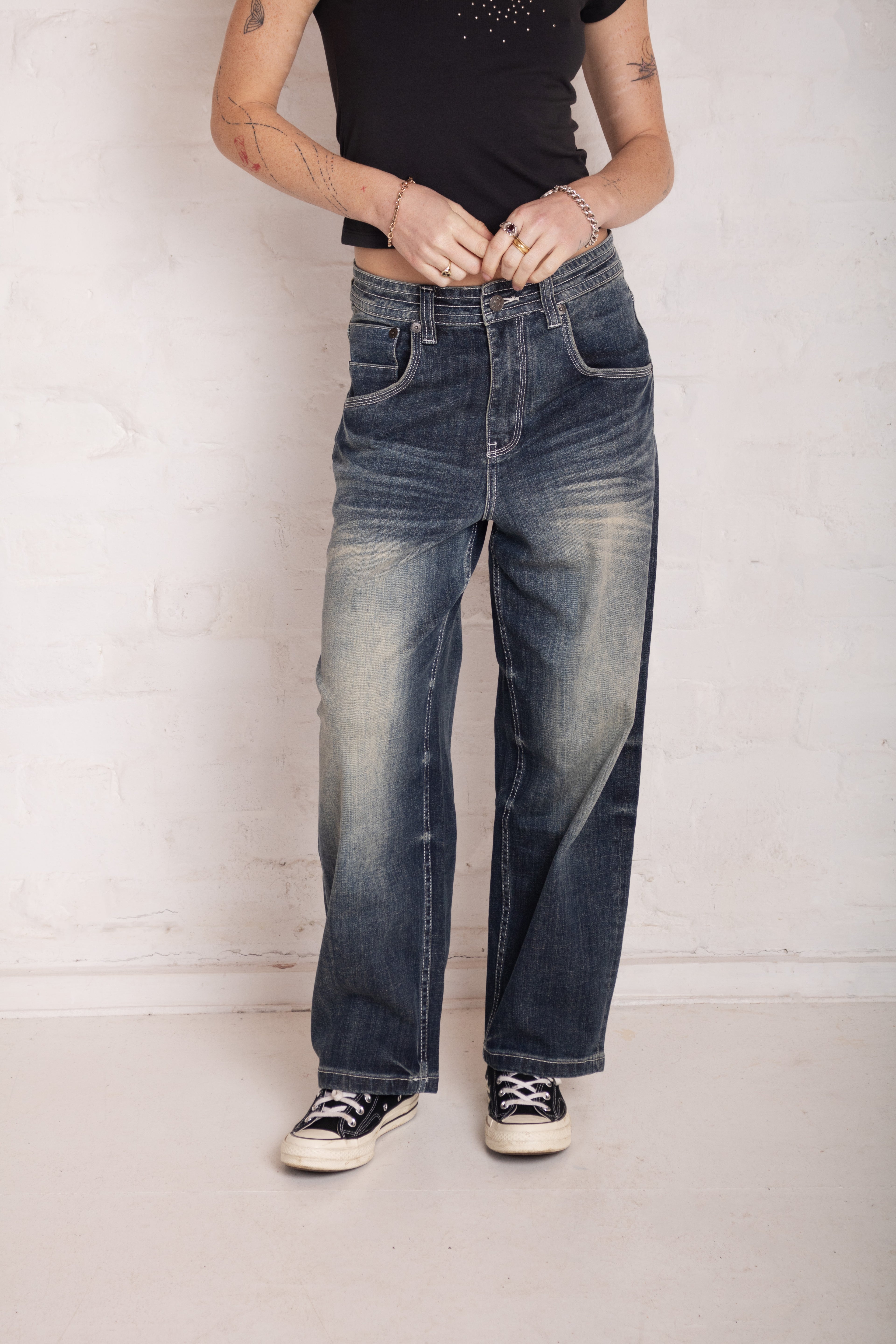 THE BLEACHER BIGGIE JEAN - DARK WASH  - VIA THE RAGGED PRIEST | Only €94 | NOW AVAILABLE TO SHOP at IAMINHATELOVE