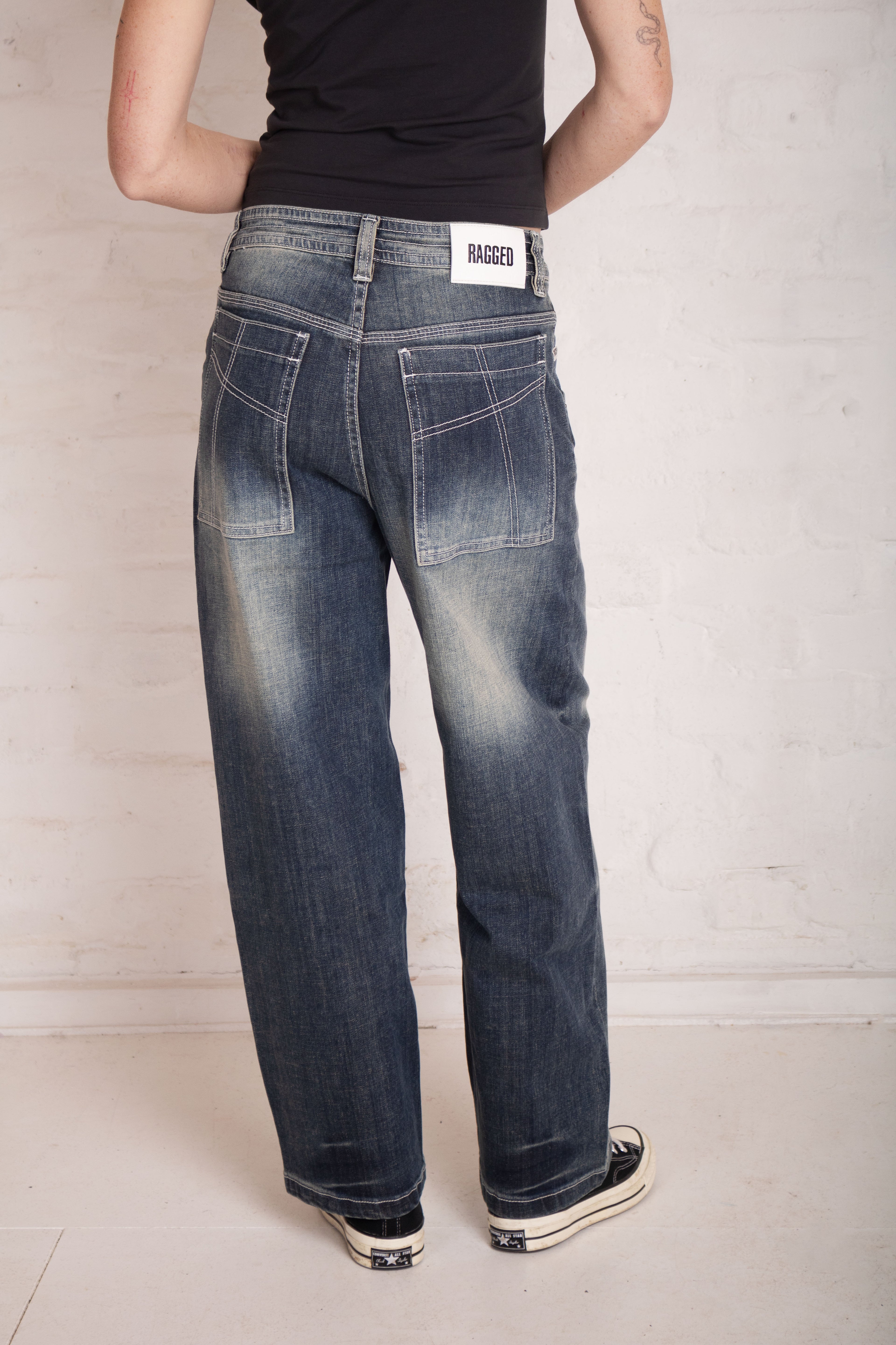 THE BLEACHER BIGGIE JEAN - DARK WASH  - VIA THE RAGGED PRIEST | Only €94 | NOW AVAILABLE TO SHOP at IAMINHATELOVE