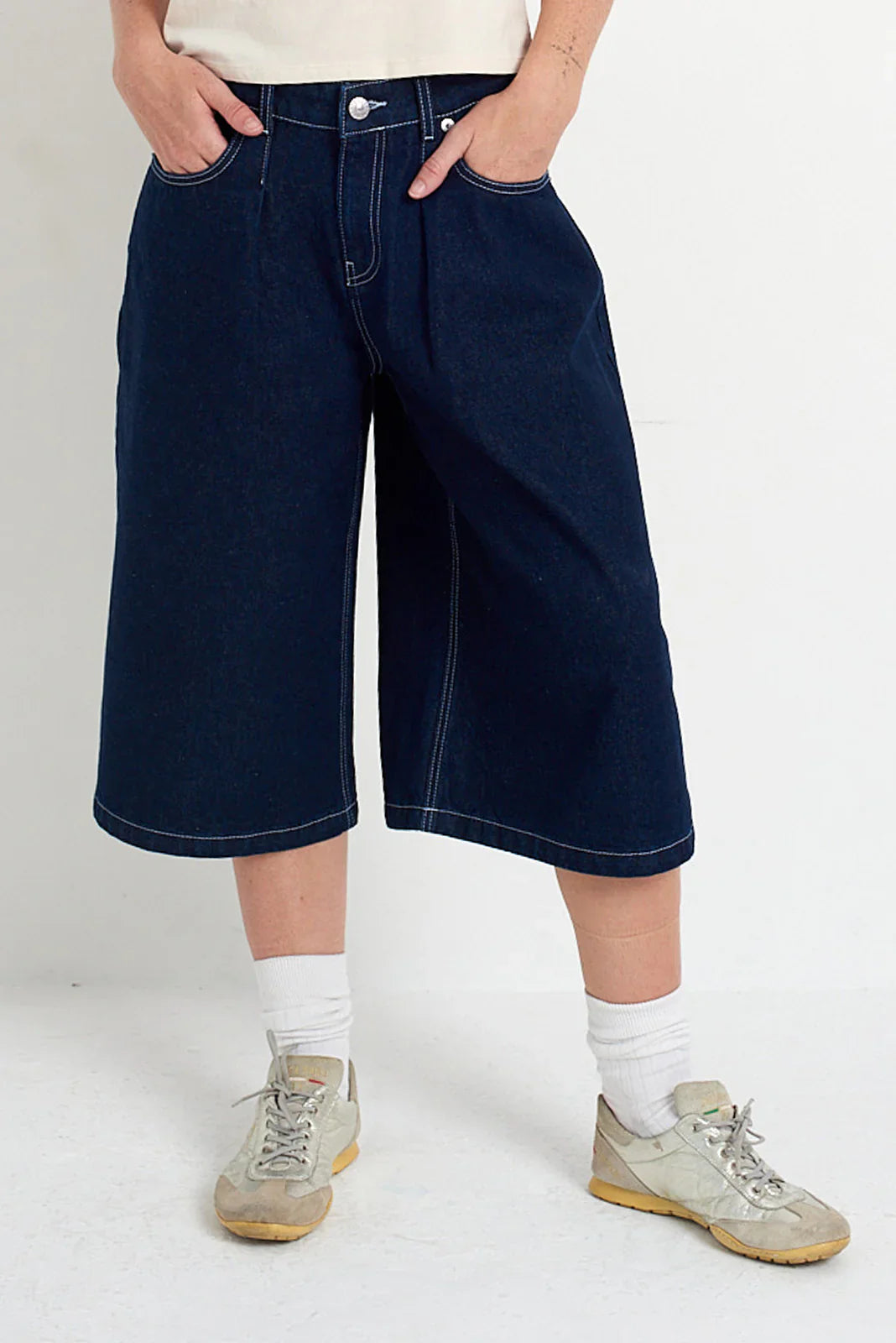 THE INDIGO RINSE RELEASE JORTS  - VIA THE RAGGED PRIEST | Only €91 | NOW AVAILABLE TO SHOP at IAMINHATELOVE