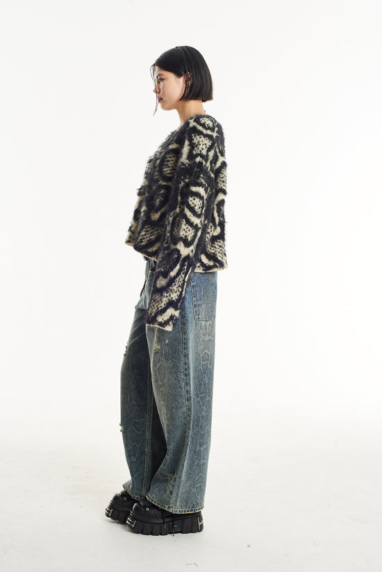SLITHER SNAKE V - NECK KNIT  - VIA THE RAGGED PRIEST | Only €64.50 | NOW AVAILABLE TO SHOP at IAMINHATELOVE