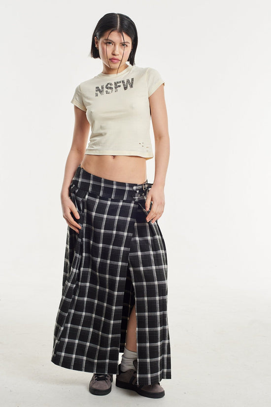 THE QUEENIE CHECK MAXI SKIRT  - VIA THE RAGGED PRIEST | Only €83 | NOW AVAILABLE TO SHOP at IAMINHATELOVE
