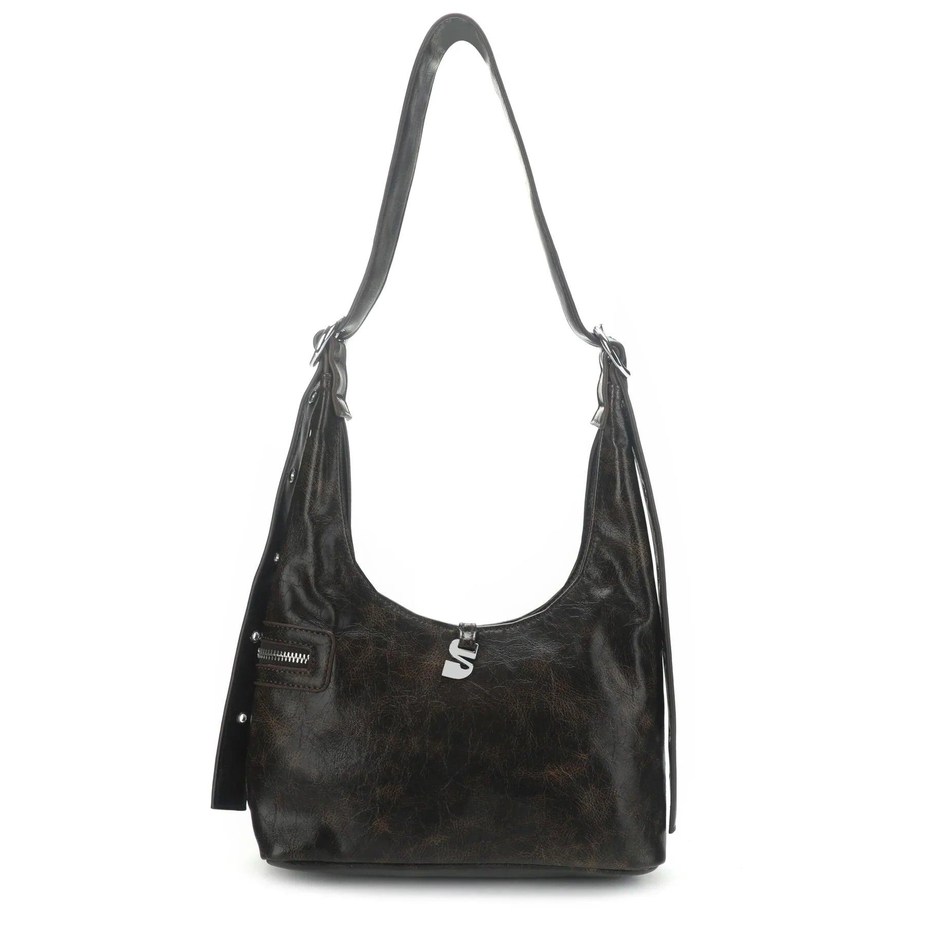 THE LOTTA SHOULDER BAG IN VEGAN LEATHER / CRACKED BROWN  - VIA SILFEN | Only €79.99 | NOW AVAILABLE TO SHOP at IAMINHATELOVE
