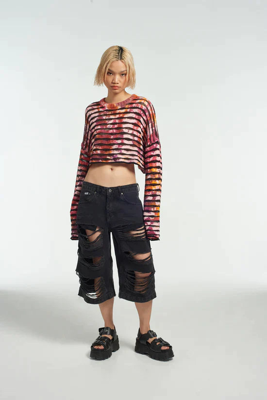 SCRIBBLE TIE DYE CROPPED SUMMER KNIT - EXCLUSIVE Knitwear from THE RAGGED PRIEST - Just $62.00! SHOP NOW AT IAMINHATELOVE BOTH IN STORE FOR CYPRUS AND ONLINE WORLDWIDE