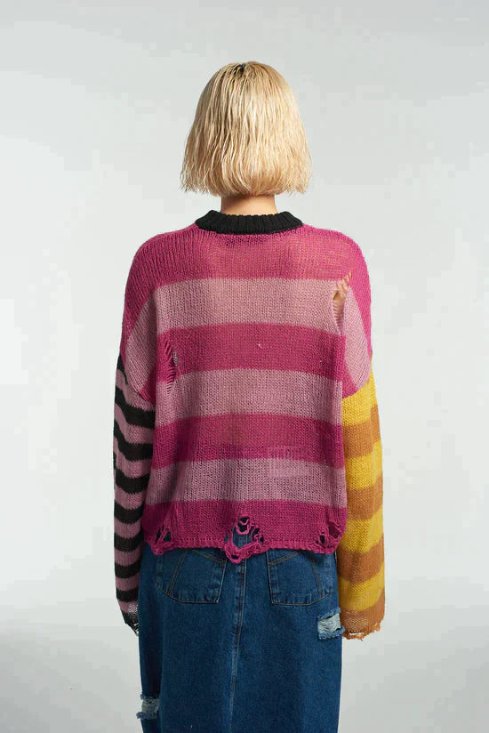 SOLSTICE DISTRESSED LOOSE SUMMER KNIT JUMPER - EXCLUSIVE Knitwear from THE RAGGED PRIEST - Just €60! SHOP NOW AT IAMINHATELOVE BOTH IN STORE FOR CYPRUS AND ONLINE WORLDWIDE @ IAMINHATELOVE.COM