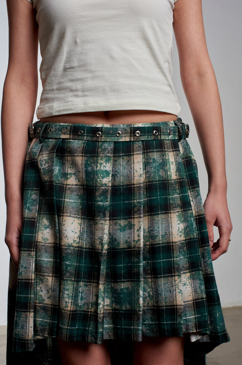 LORE PLEATED ASYMMETRIC TARTAN SKIRT - EXCLUSIVE Skirts from THE RAGGED PRIEST - Just €86! SHOP NOW AT IAMINHATELOVE BOTH IN STORE FOR CYPRUS AND ONLINE WORLDWIDE @ IAMINHATELOVE.COM