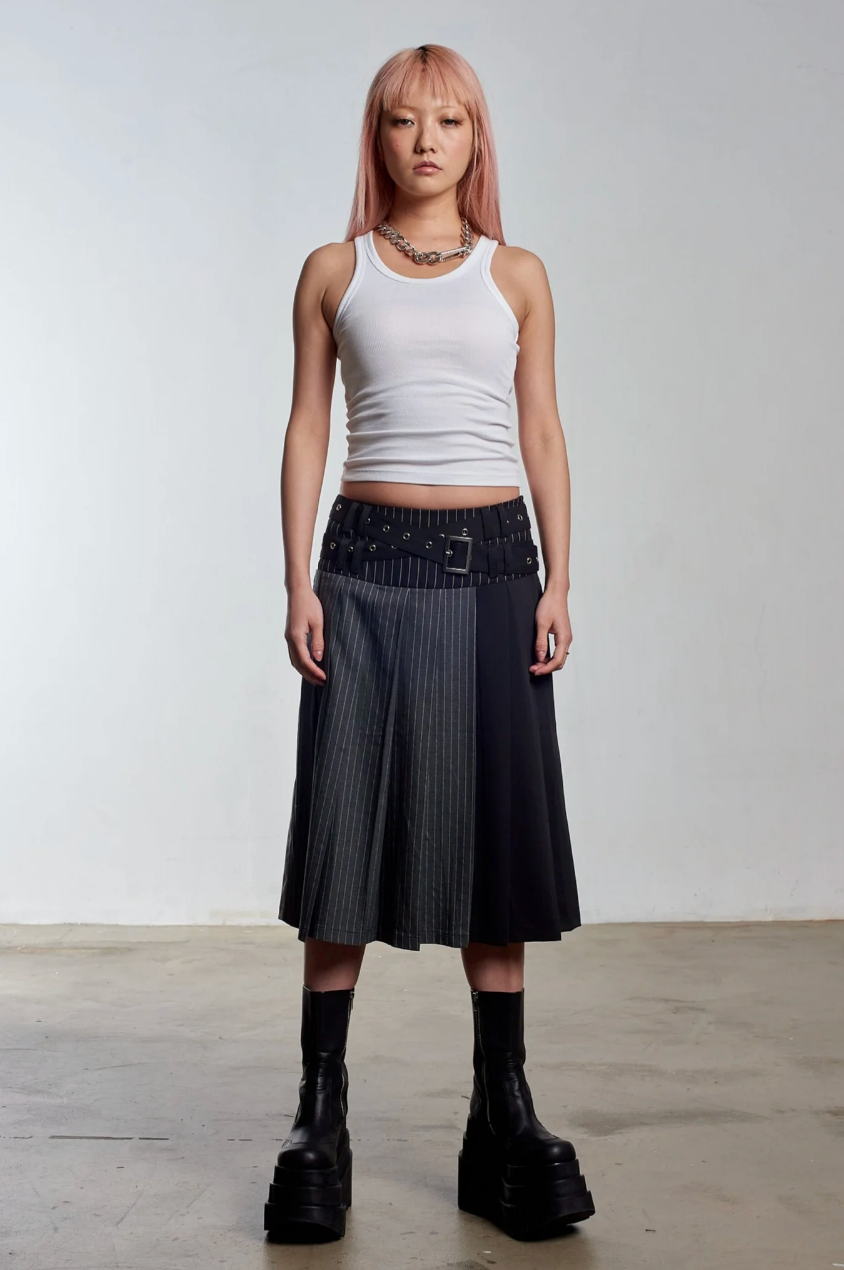 WARRIOR PLEATED MIDI KILT SKIRT  - VIA THE RAGGED PRIEST | Only €69 | NOW AVAILABLE TO SHOP at IAMINHATELOVE