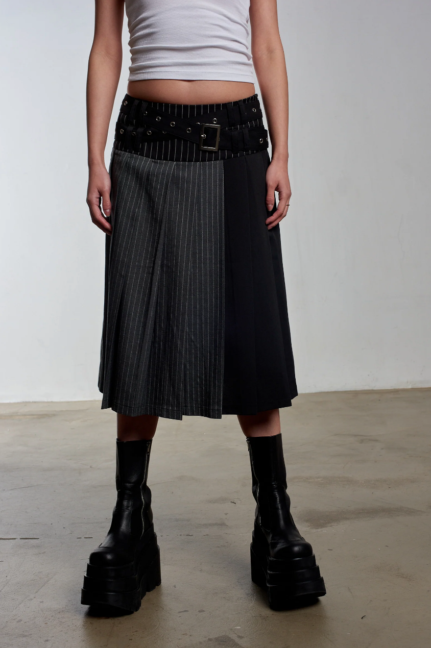 WARRIOR PLEATED MIDI KILT SKIRT  - VIA THE RAGGED PRIEST | Only €69 | NOW AVAILABLE TO SHOP at IAMINHATELOVE