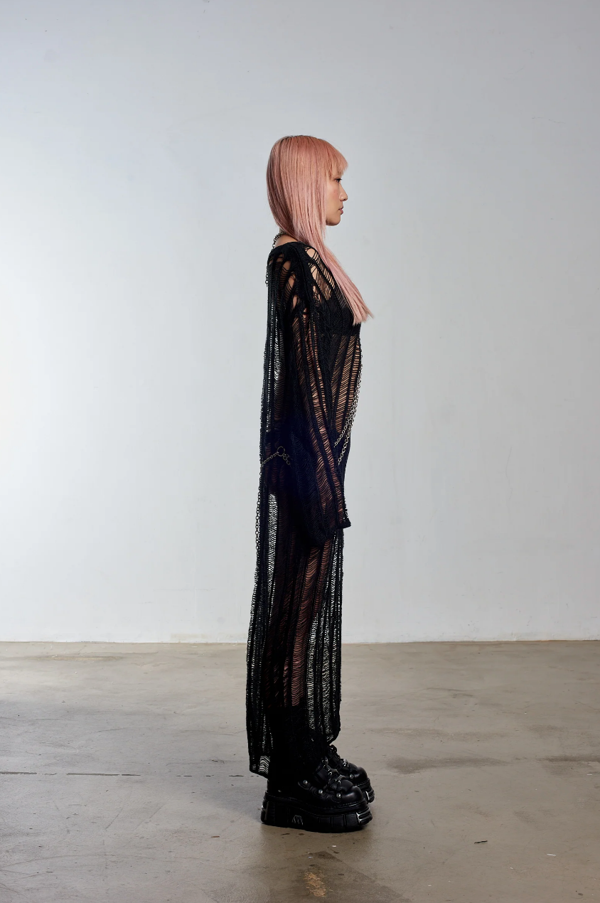 ARMOUR CHAIN HARNESS SHEER KNIT DRESS  - VIA THE RAGGED PRIEST | Only €99 | NOW AVAILABLE TO SHOP at IAMINHATELOVE