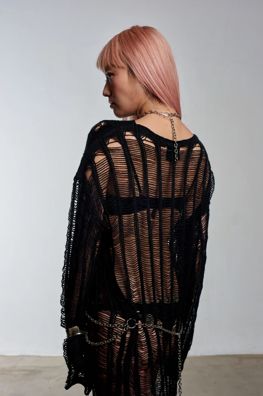 ARMOUR CHAIN HARNESS SHEER KNIT DRESS  - VIA THE RAGGED PRIEST | Only €99 | NOW AVAILABLE TO SHOP at IAMINHATELOVE