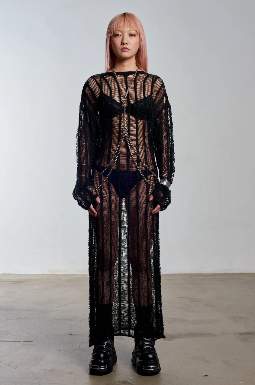 ARMOUR CHAIN HARNESS SHEER KNIT DRESS  - VIA THE RAGGED PRIEST | Only €99 | NOW AVAILABLE TO SHOP at IAMINHATELOVE