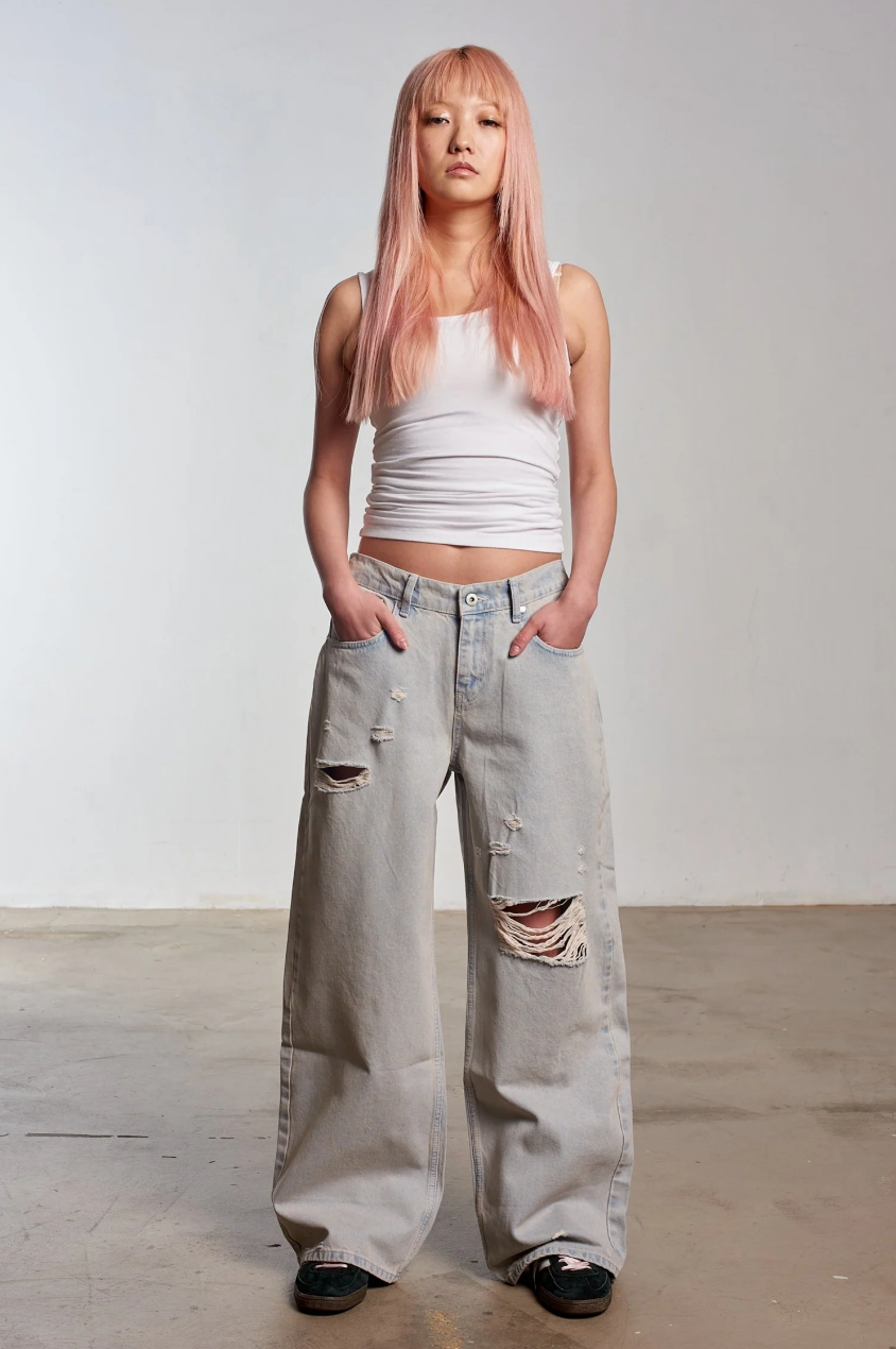 PINK WASH DISTRESSED RELEASE JEAN  - VIA THE RAGGED PRIEST | Only €70.50 | NOW AVAILABLE TO SHOP at IAMINHATELOVE