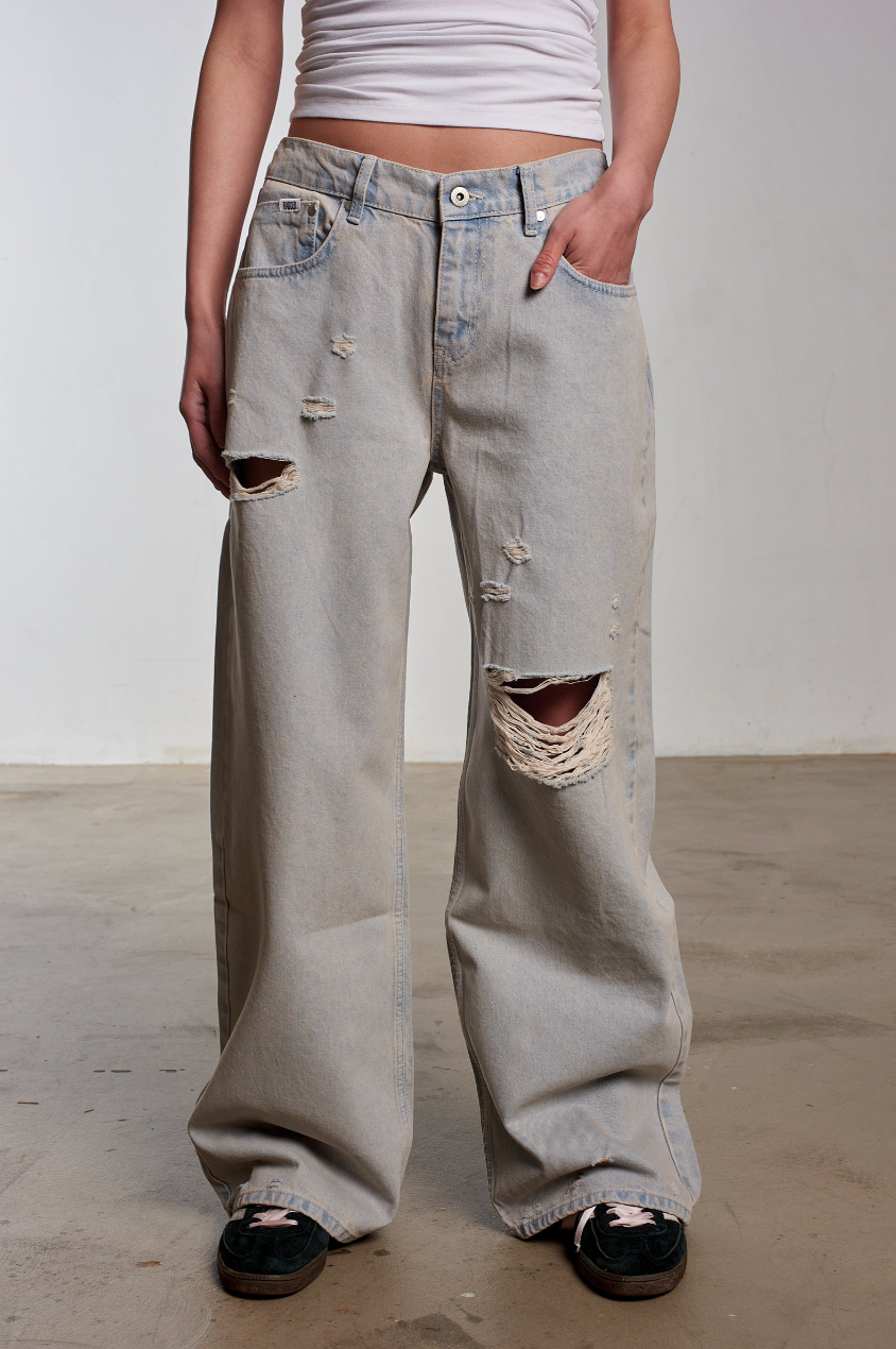 PINK WASH DISTRESSED RELEASE JEAN  - VIA THE RAGGED PRIEST | Only €70.50 | NOW AVAILABLE TO SHOP at IAMINHATELOVE