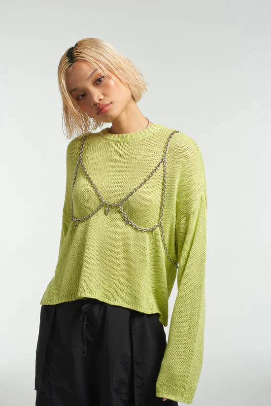 TRINKET LAYERED KNIT WITH CHAIN BRA ATTACHED - EXCLUSIVE Knitwear from THE RAGGED PRIEST - Just $59.50! SHOP NOW AT IAMINHATELOVE BOTH IN STORE FOR CYPRUS AND ONLINE WORLDWIDE