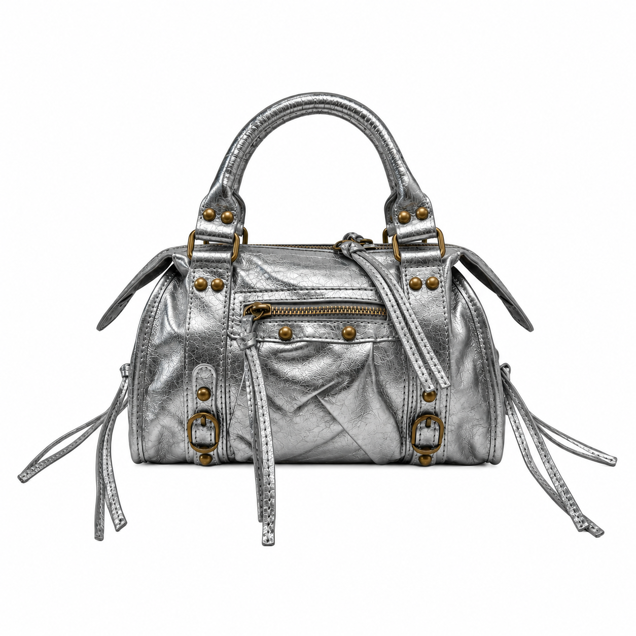THE MINI ROXY CITY LEATHER BAG - IRIDESCENT GREY  - VIA CURATED BY | Only €99 | NOW AVAILABLE TO SHOP at IAMINHATELOVE 