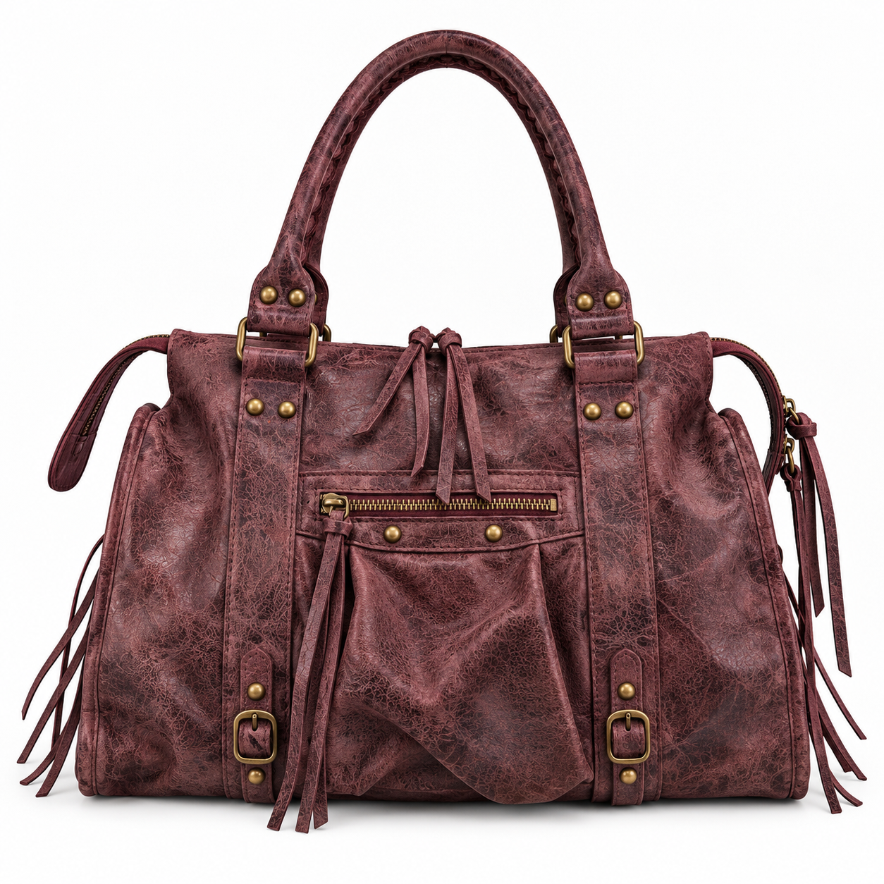 THE ROXY CITY LEATHER BAG - BURGUNDY  - VIA CURATED BY | Only €135 | NOW AVAILABLE TO SHOP at IAMINHATELOVE 