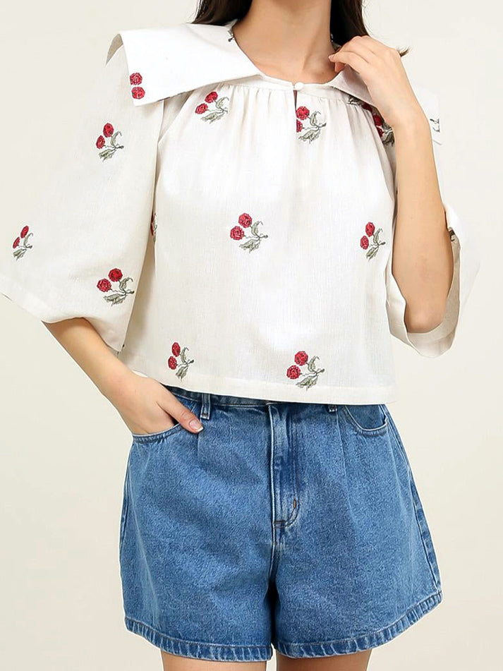 THE FLORARCORE CROPPED BLOUSE  - VIA CURATED BY | Only €62 | NOW AVAILABLE TO SHOP at IAMINHATELOVE 