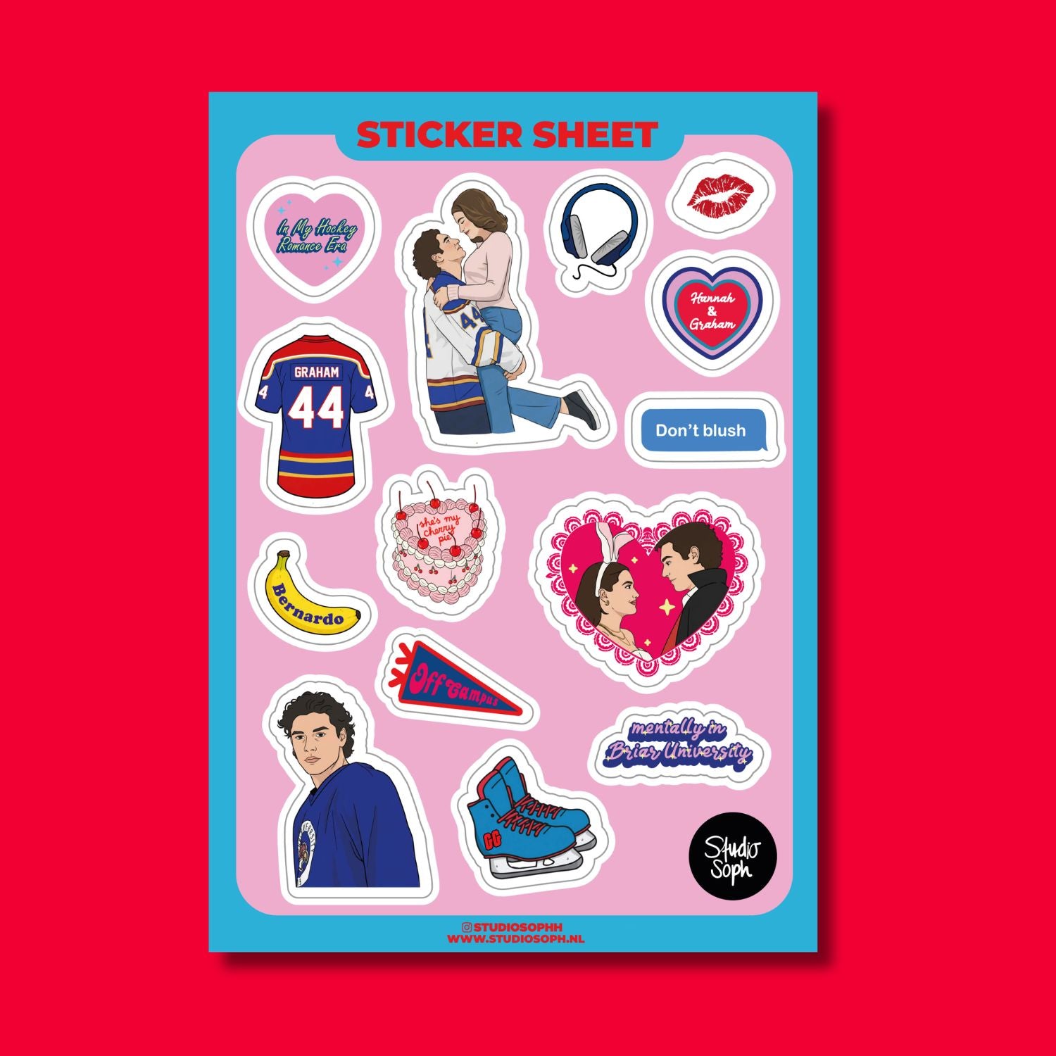 THE SWEET CHERRY PIE! HOCKEY ROMANCE  STICKER SHEET  - VIA IAMINHATELOVE | Only €6 | NOW AVAILABLE TO SHOP at IAMINHATELOVE 