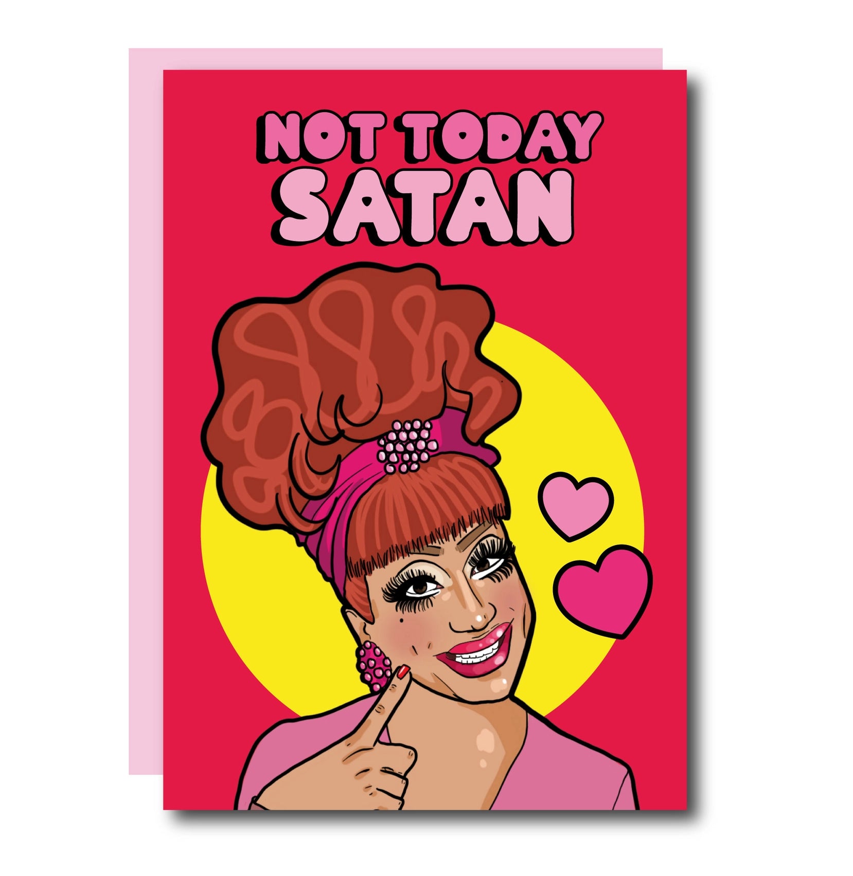 THE NOT TODAY, SATAN! GREETING CARD  - VIA IAMINHATELOVE | Only €4 | NOW AVAILABLE TO SHOP at IAMINHATELOVE 