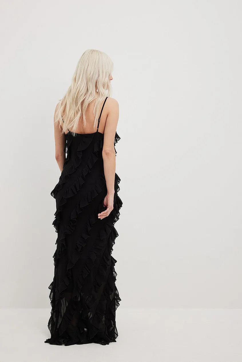 ALL OVER FRILLS MAXI DRESS  - VIA NA-KD | Only €72 | NOW AVAILABLE TO SHOP at IAMINHATELOVE