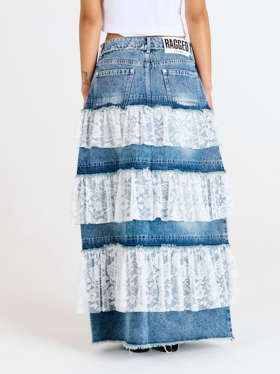 THE BABYDOLL DENIM MAXI SKIRT  - VIA THE RAGGED PRIEST | Only €82.40 | NOW AVAILABLE TO SHOP at IAMINHATELOVE