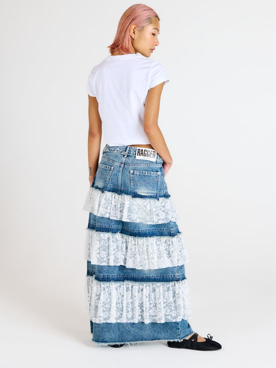 THE BABYDOLL DENIM MAXI SKIRT  - VIA THE RAGGED PRIEST | Only €82.40 | NOW AVAILABLE TO SHOP at IAMINHATELOVE