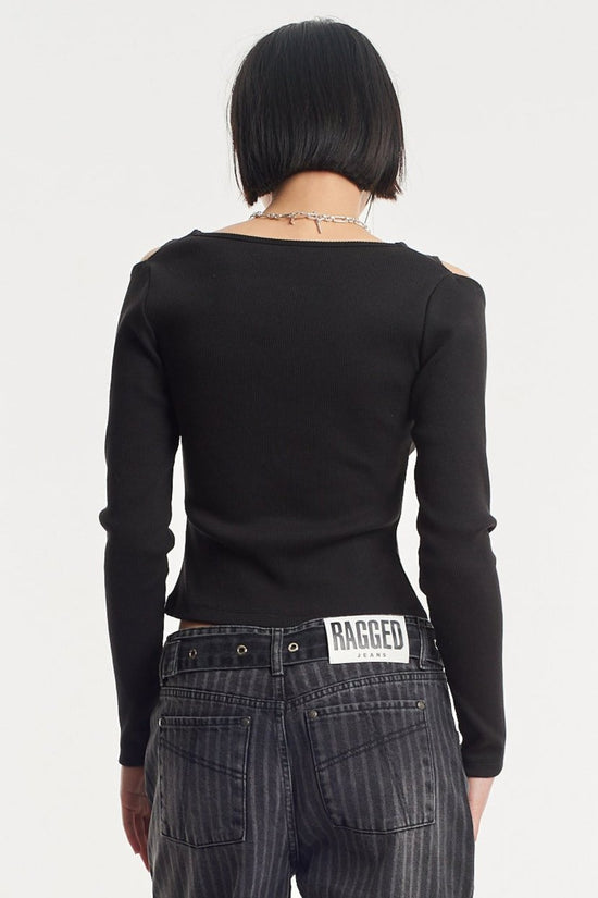 LOCKHEART CUT OUT LONG SLEEVE TOP  - VIA THE RAGGED PRIEST | Only €57 | NOW AVAILABLE TO SHOP at IAMINHATELOVE