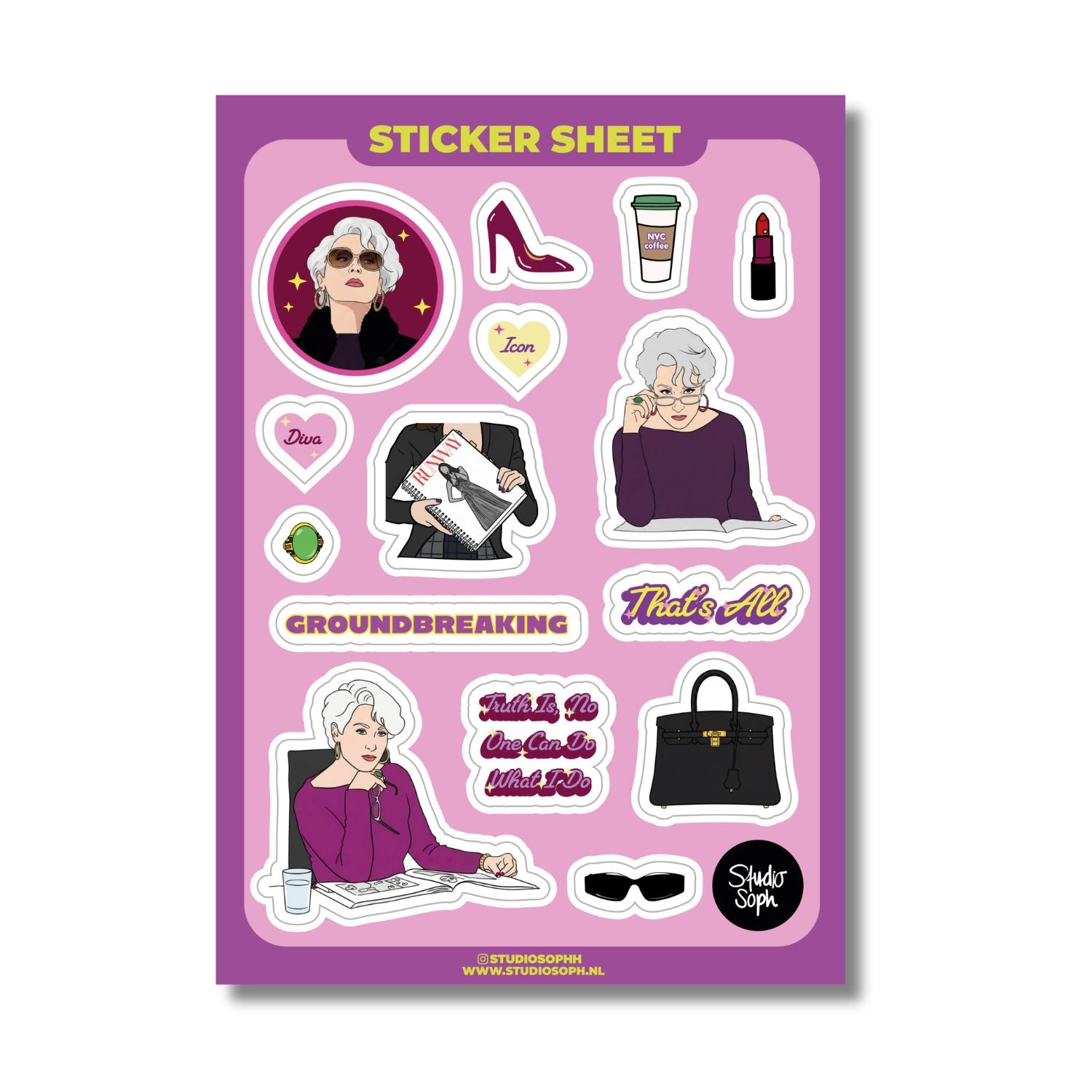 THE D WEARS FASHUN! STICKER SHEET  - VIA IAMINHATELOVE | Only €6 | NOW AVAILABLE TO SHOP at IAMINHATELOVE 