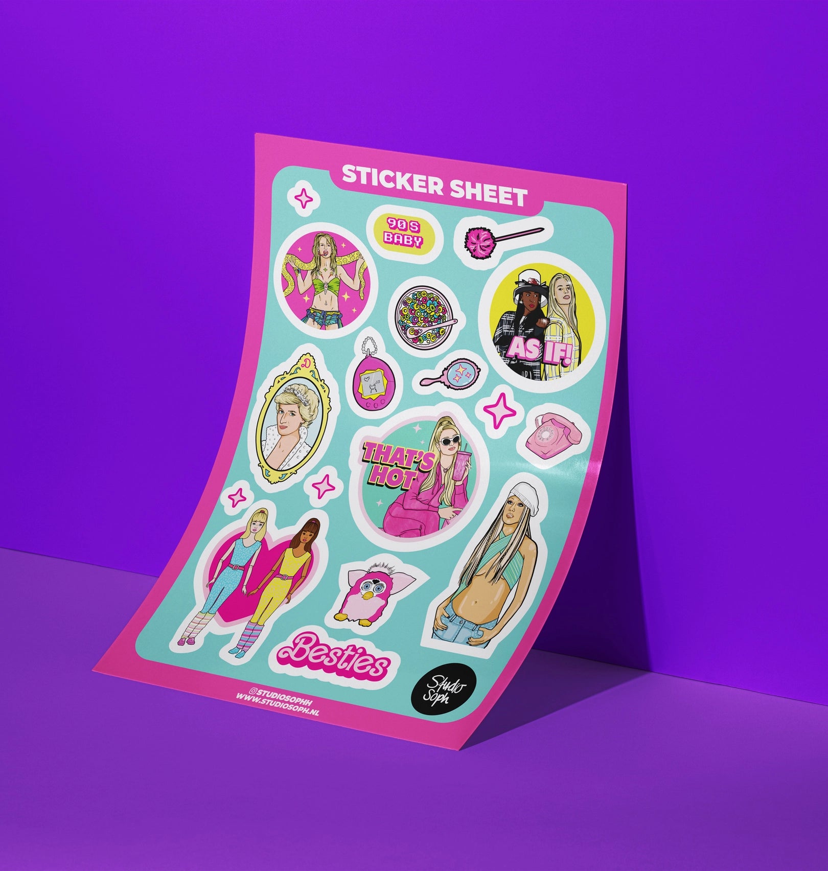 THE 90'S GIRLHOOD STICKER SHEET  - VIA IAMINHATELOVE | Only €6 | NOW AVAILABLE TO SHOP at IAMINHATELOVE 