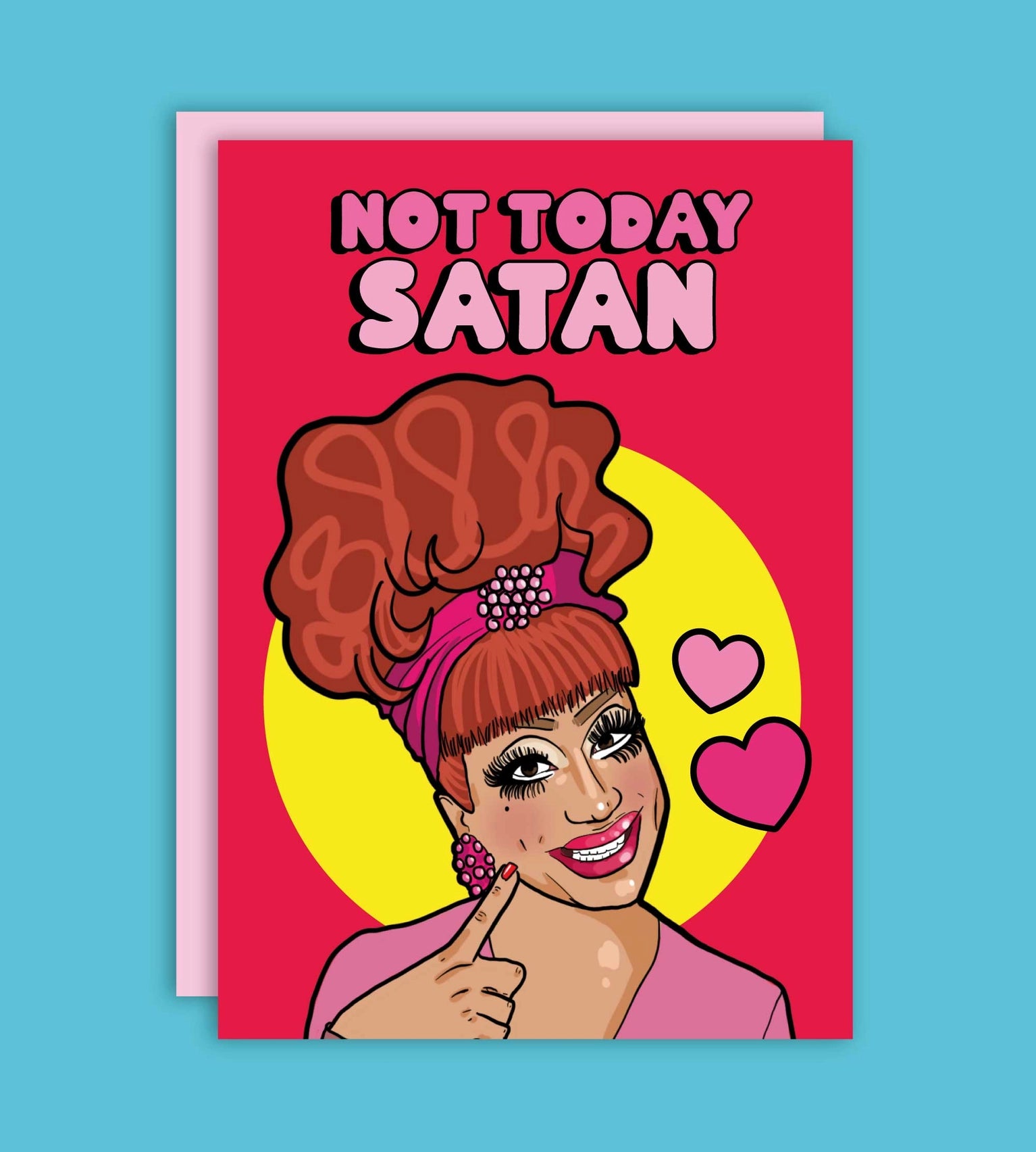 THE NOT TODAY, SATAN! GREETING CARD  - VIA IAMINHATELOVE | Only €4 | NOW AVAILABLE TO SHOP at IAMINHATELOVE 