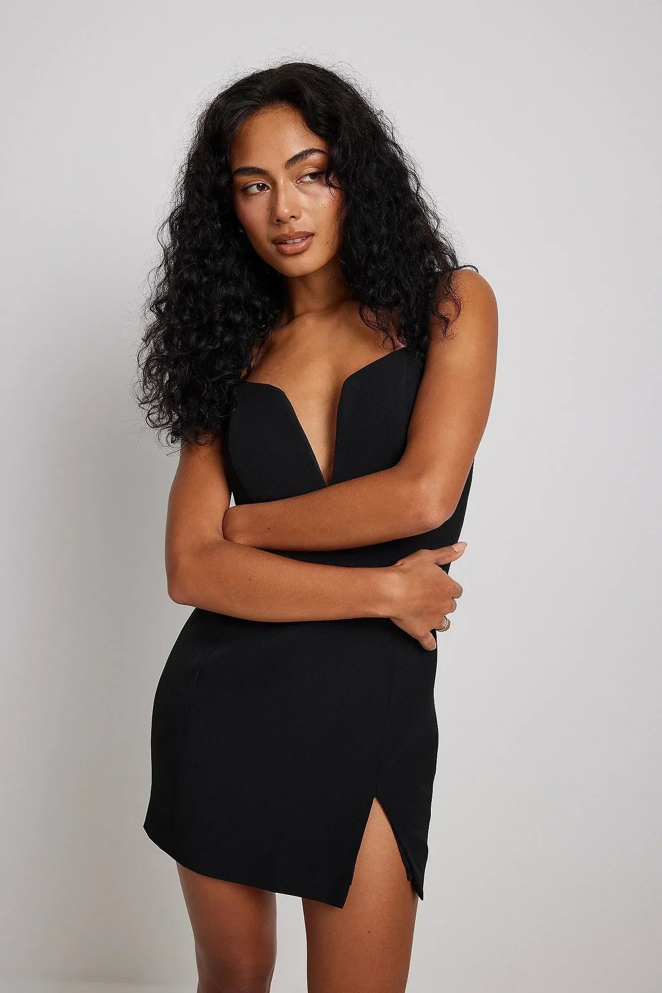 DEEP NECKLINE MINI DRESS  - VIA NA-KD | Only €51 | NOW AVAILABLE TO SHOP at IAMINHATELOVE