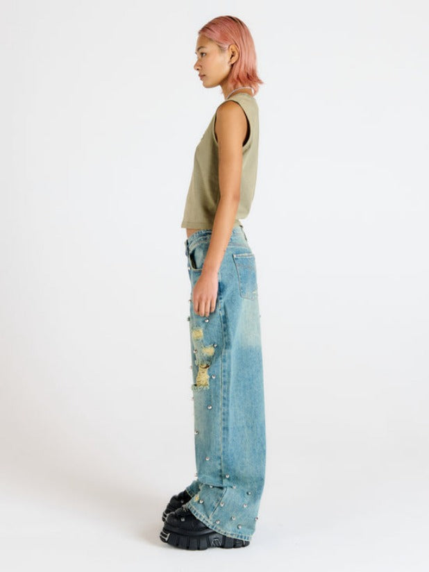 DIRTY WASH DISTRESSED RELEASE DENIM  - VIA THE RAGGED PRIEST | Only €84 | NOW AVAILABLE TO SHOP at IAMINHATELOVE