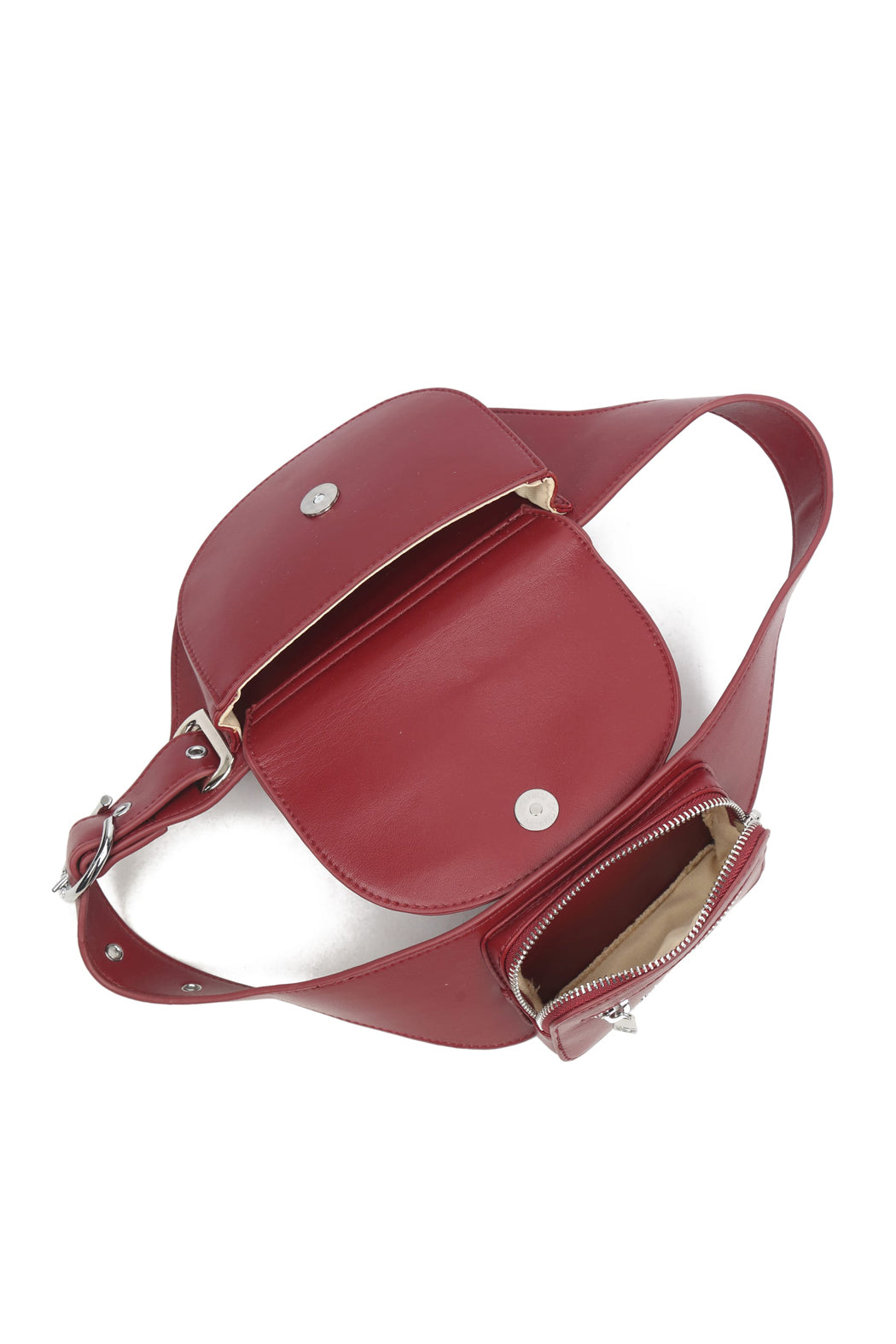 THE ELIZA FESTIVAL BELT IN DISTRESSED VEGAN LEATHER - BURGUNDY  - VIA SILFEN | Only €69 | NOW AVAILABLE TO SHOP at IAMINHATELOVE