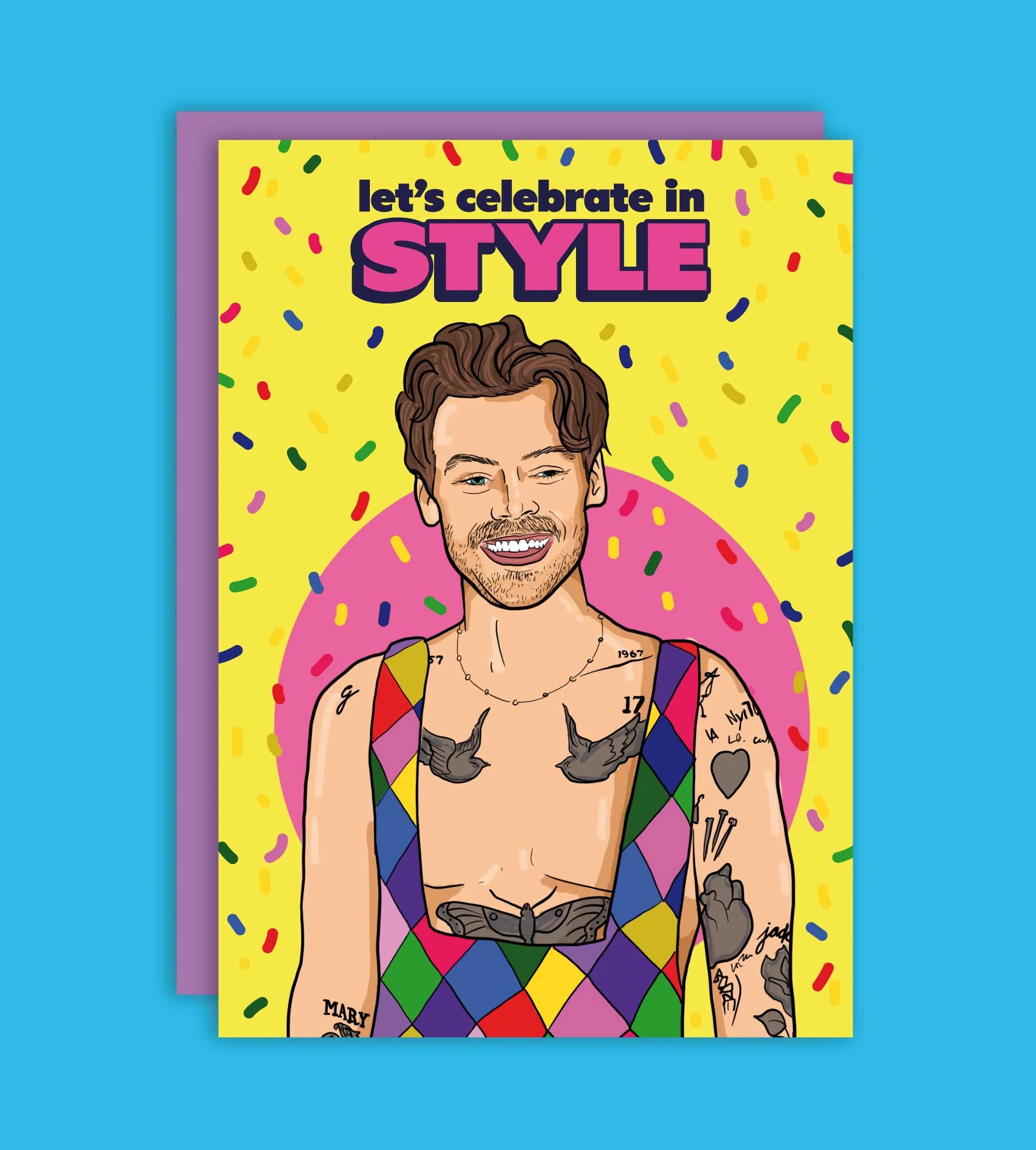 THE CELEBRATE IN (HARRY) STYLE (S) GREETING CARD  - VIA IAMINHATELOVE | Only €4 | NOW AVAILABLE TO SHOP at IAMINHATELOVE 