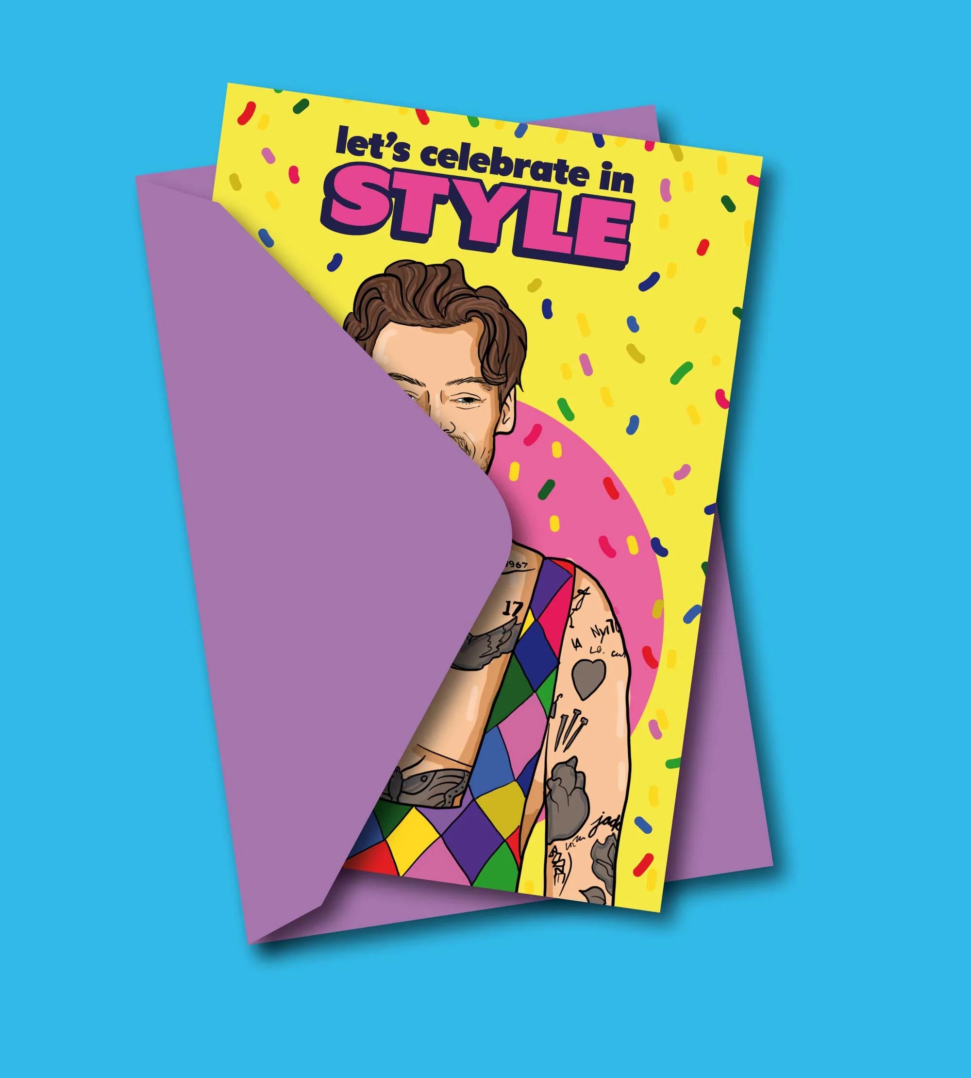 THE CELEBRATE IN (HARRY) STYLE (S) GREETING CARD  - VIA IAMINHATELOVE | Only €4 | NOW AVAILABLE TO SHOP at IAMINHATELOVE 