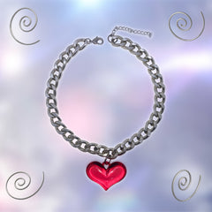 THE WIGGLY HEART SEMI CHOKER CHAIN NECKLACE - EXCLUSIVE Jewelry from SOFT RUINS - Just $50.00! SHOP NOW AT IAMINHATELOVE BOTH IN STORE FOR CYPRUS AND ONLINE WORLDWIDE