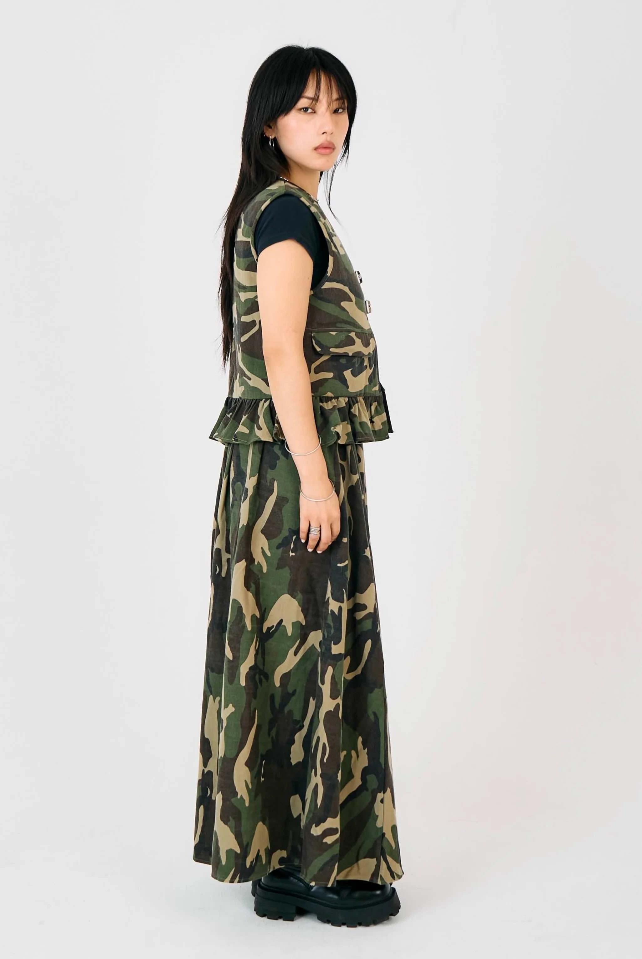 THE SQUAD CAMO MAXI SKIRT  - VIA THE RAGGED PRIEST | Only €99 | NOW AVAILABLE TO SHOP at IAMINHATELOVE 