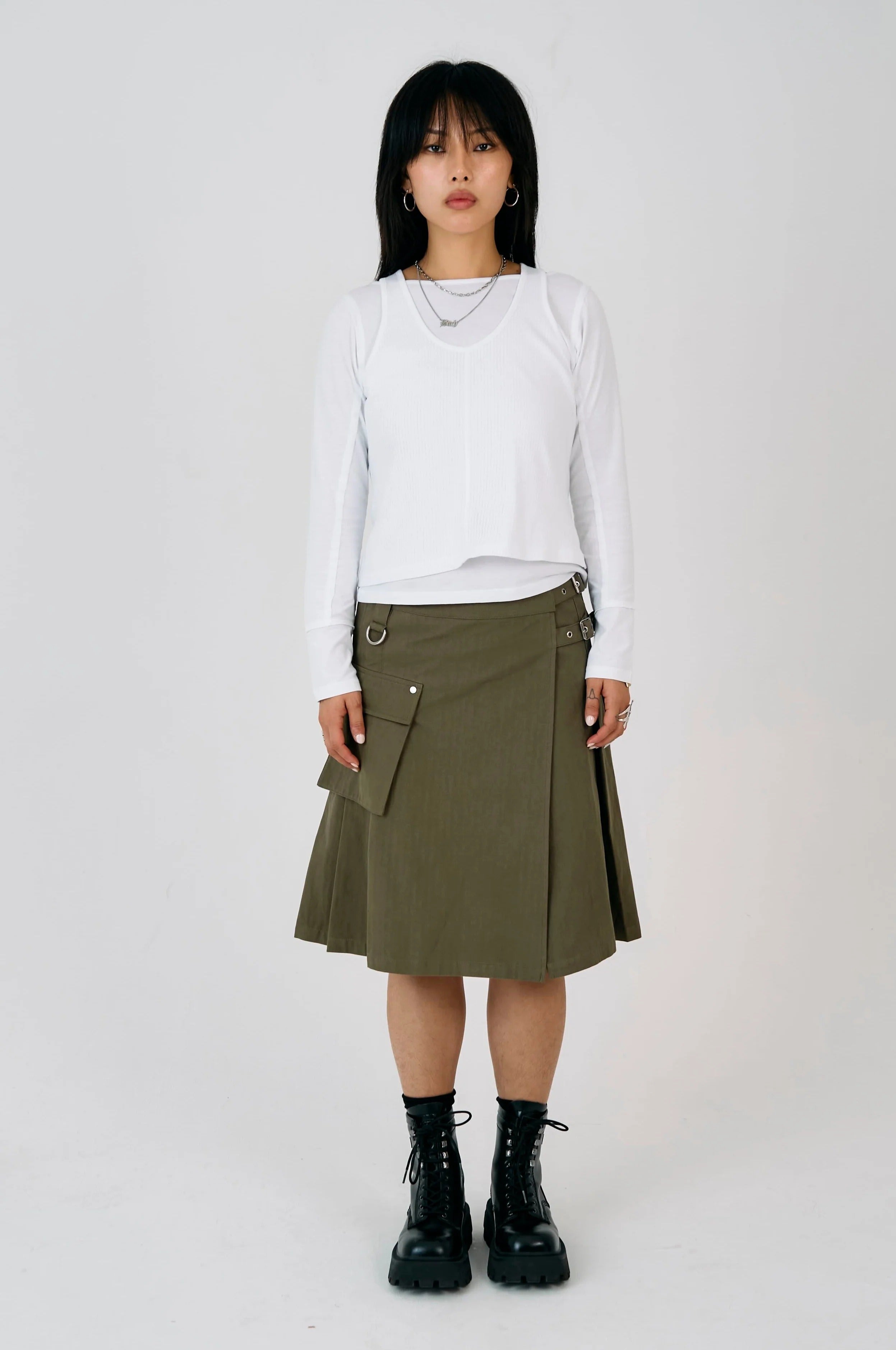 THE SCOUT UTILITY MIDI SKIRT  - VIA THE RAGGED PRIEST | Only €99 | NOW AVAILABLE TO SHOP at IAMINHATELOVE 