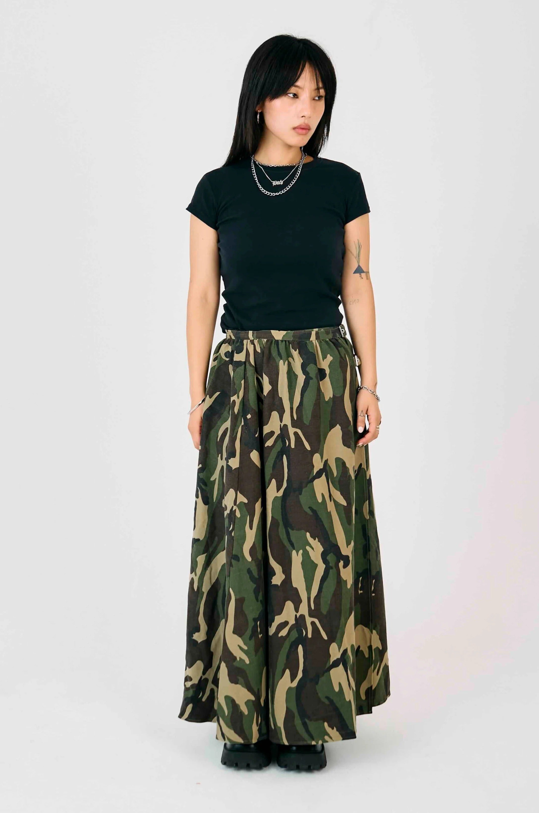 THE SQUAD CAMO MAXI SKIRT  - VIA THE RAGGED PRIEST | Only €99 | NOW AVAILABLE TO SHOP at IAMINHATELOVE 