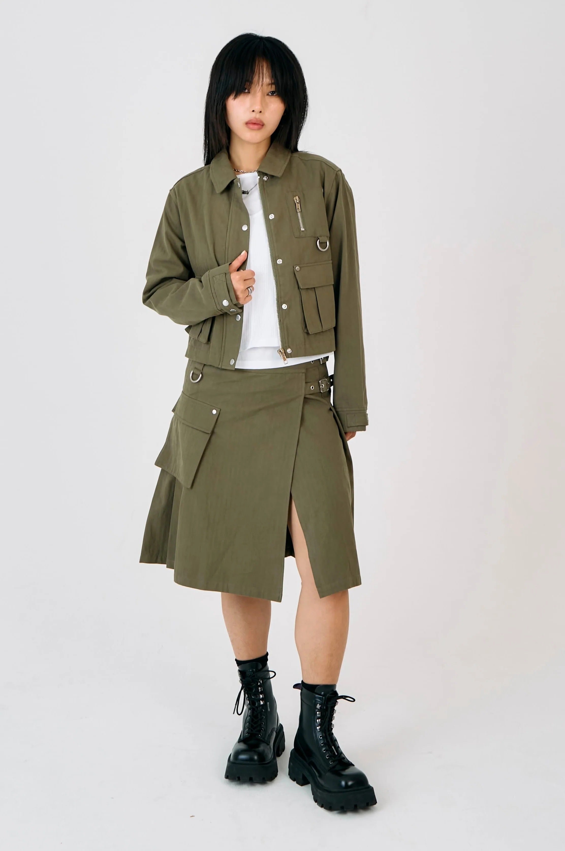 THE SCOUT UTILITY MIDI SKIRT  - VIA THE RAGGED PRIEST | Only €99 | NOW AVAILABLE TO SHOP at IAMINHATELOVE 