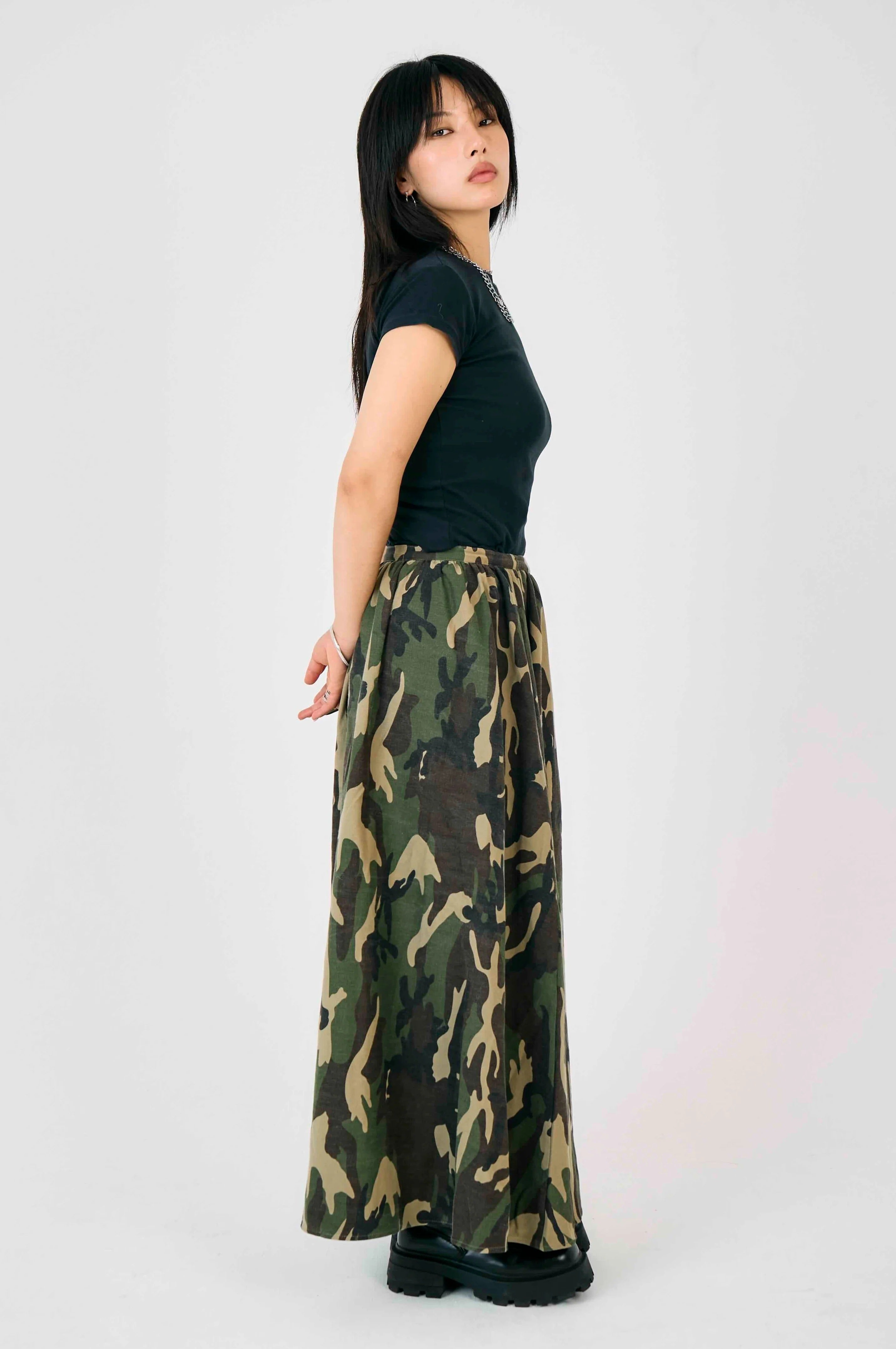 THE SQUAD CAMO MAXI SKIRT  - VIA THE RAGGED PRIEST | Only €99 | NOW AVAILABLE TO SHOP at IAMINHATELOVE 
