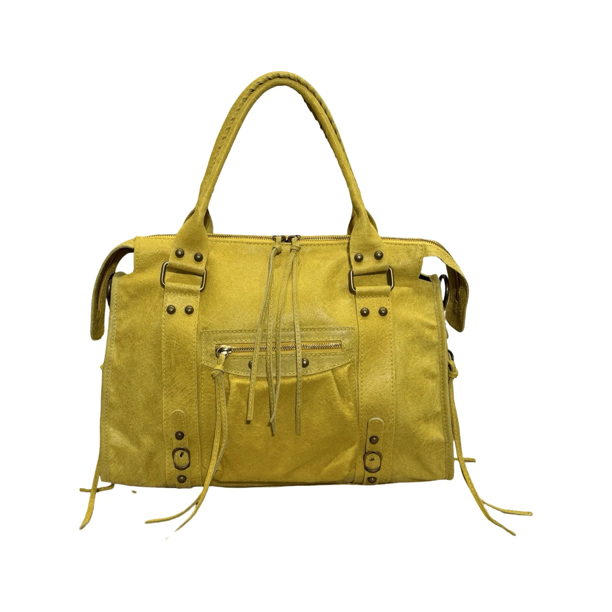THE ROXY CITY LEATHER BAG - YELLOW  - VIA CURATED BY | Only €135 | NOW AVAILABLE TO SHOP at IAMINHATELOVE 