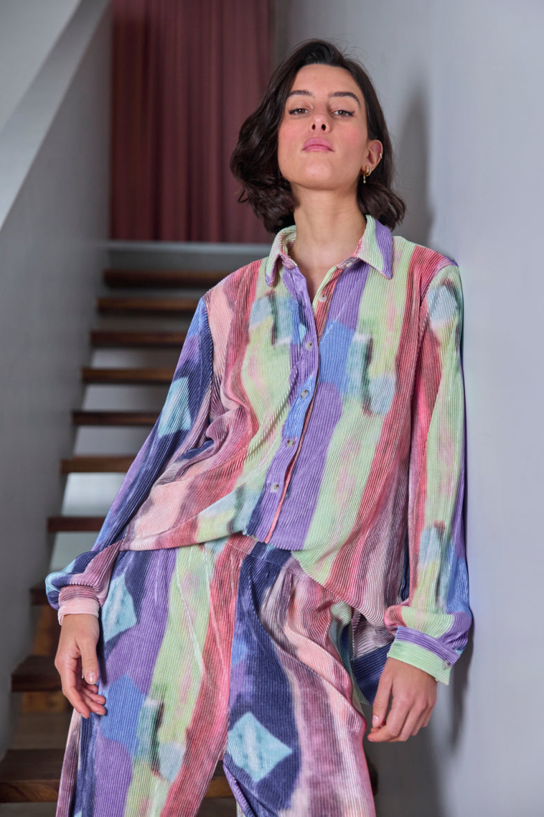 THE SOFT RAINBOW PLISSE SHIRT - EXCLUSIVE Shirts from CURATED BY - Just €45! SHOP NOW AT IAMINHATELOVE BOTH IN STORE FOR CYPRUS AND ONLINE WORLDWIDE @ IAMINHATELOVE.COM