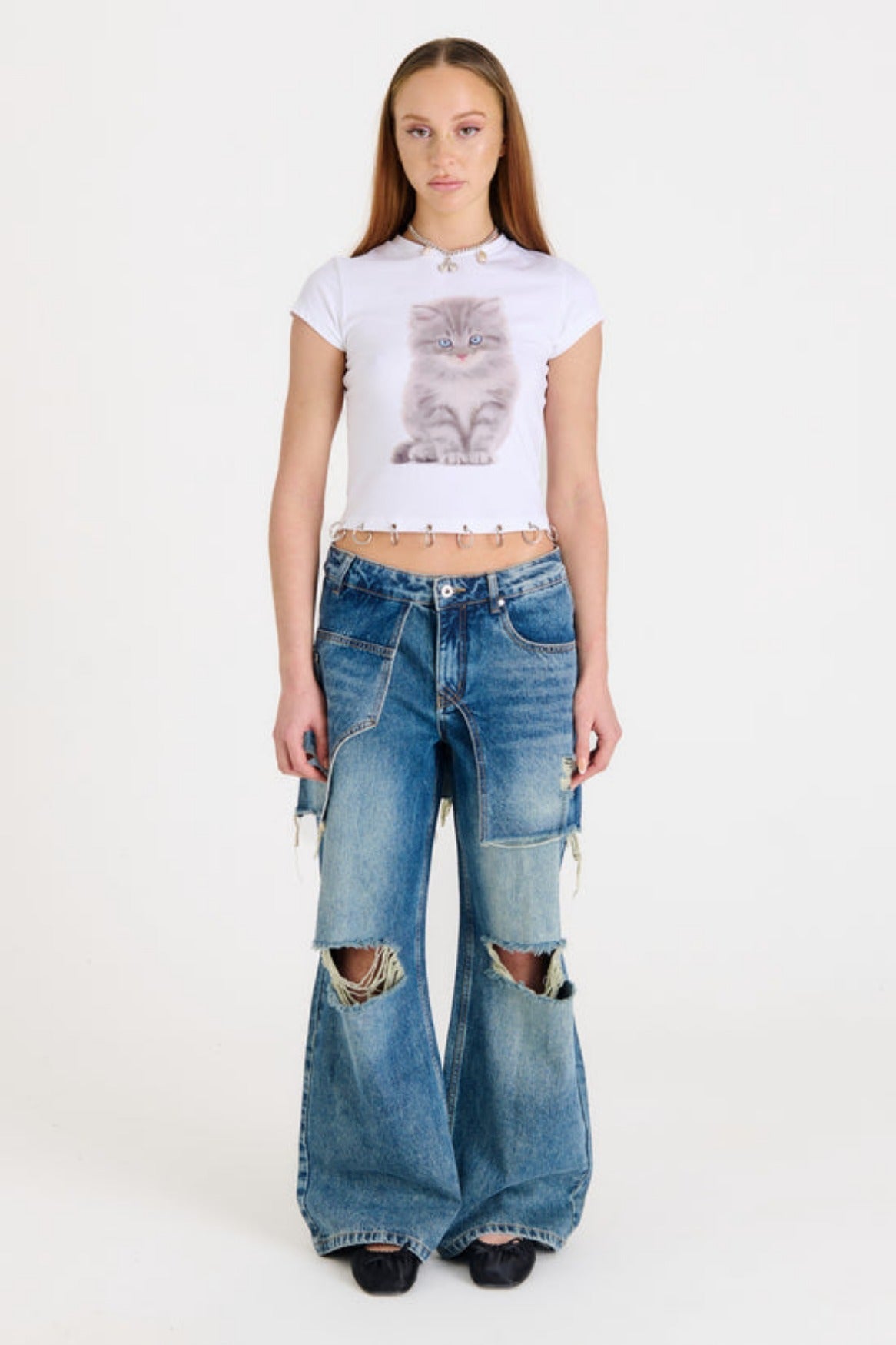 SHADOW RELEASE DENIM WITH SKIRT OVERLAY  - VIA THE RAGGED PRIEST | Only €87.20 | NOW AVAILABLE TO SHOP at IAMINHATELOVE