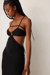 KNITTED CUT OUT DETAILED MIDI DRESS - BLACK - EXCLUSIVE Dresses from NA-KD - Just $74.00! SHOP NOW AT IAMINHATELOVE BOTH IN STORE FOR CYPRUS AND ONLINE WORLDWIDE