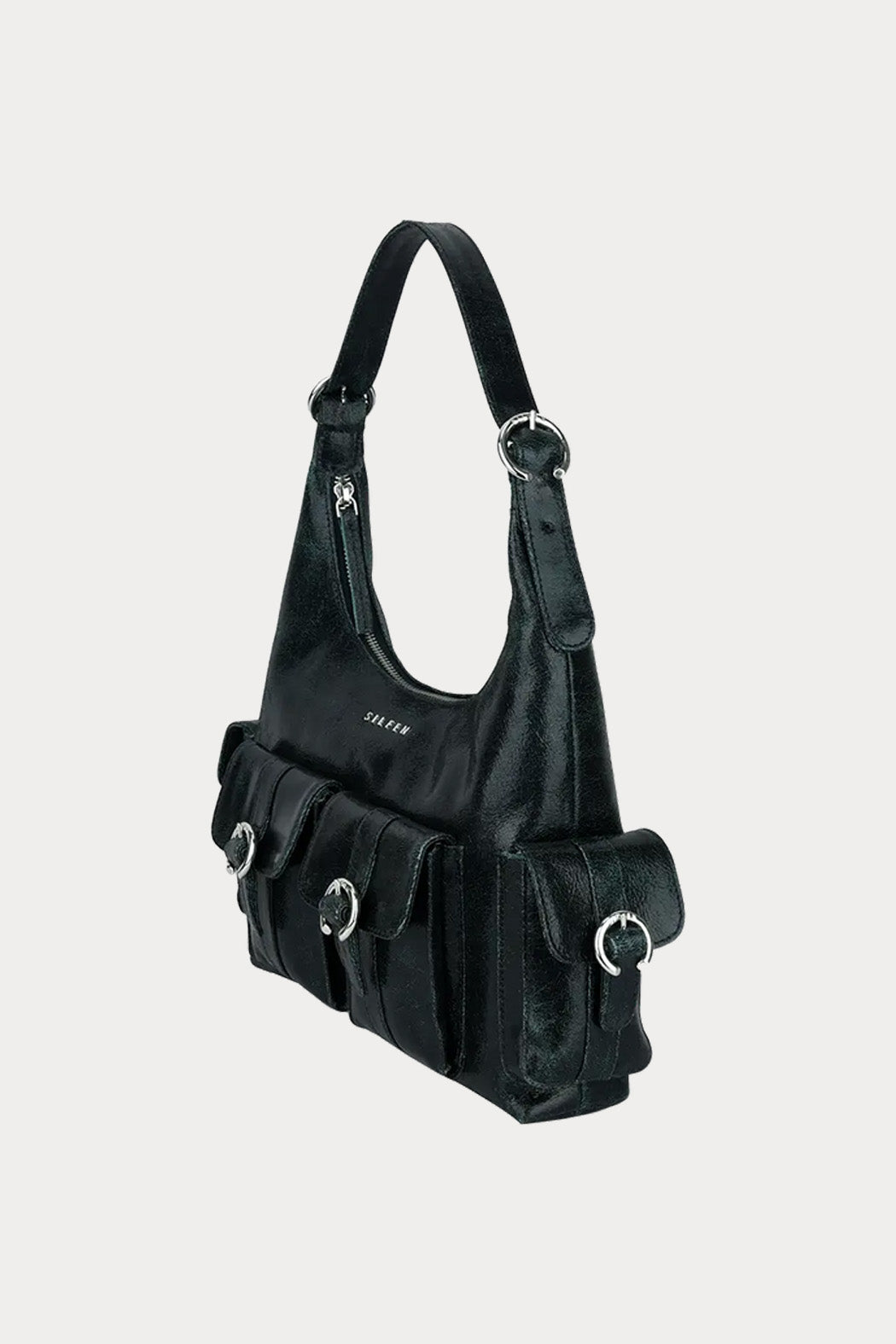 THE MIA LEATHER BAG - POOL BLUE BLACK  - VIA SILFEN STUDIO | Only €159 | NOW AVAILABLE TO SHOP at IAMINHATELOVE 